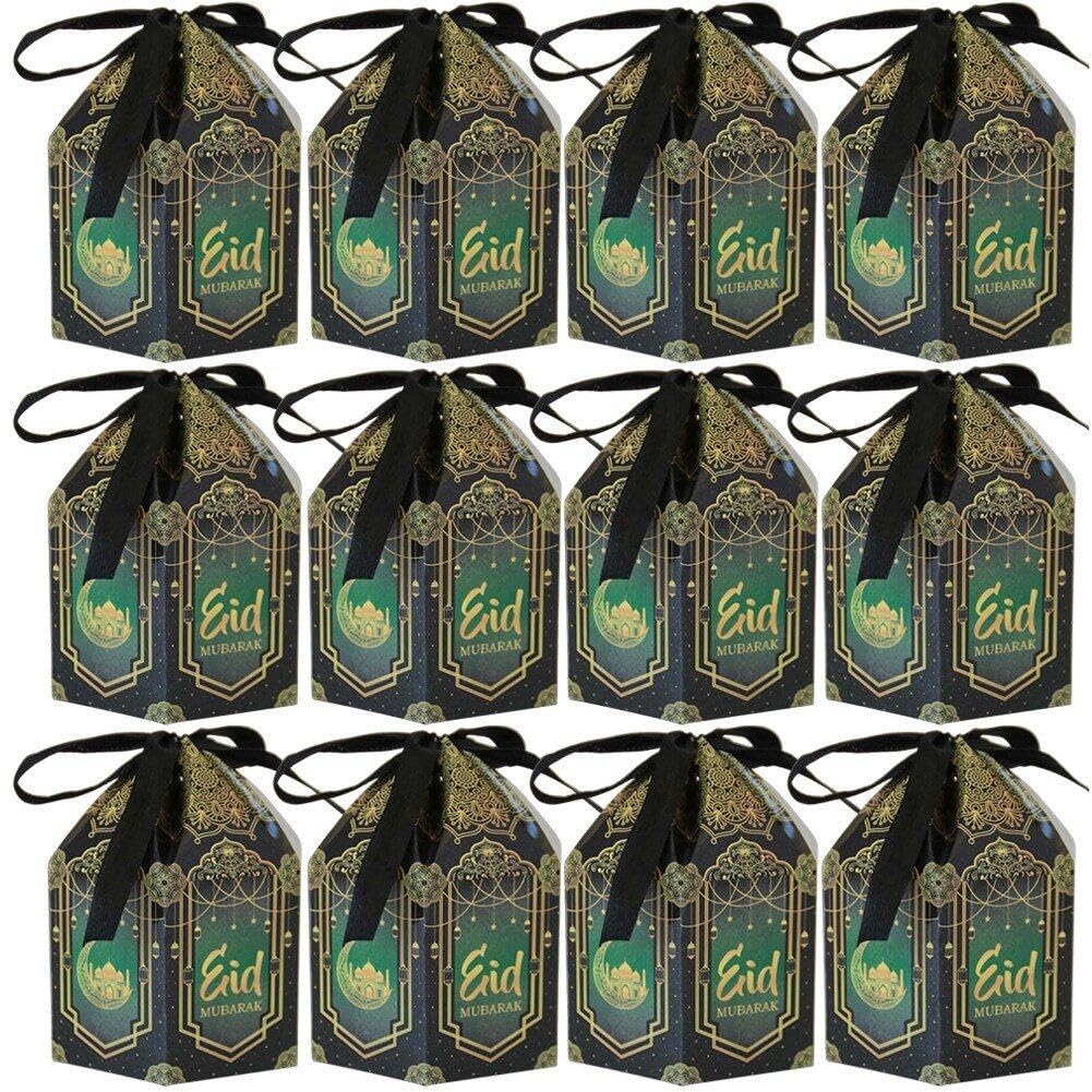 Boîtes de friandises du Ramadan musulman et boîtes de bonbons Eid Mubarak décoratives - 50x