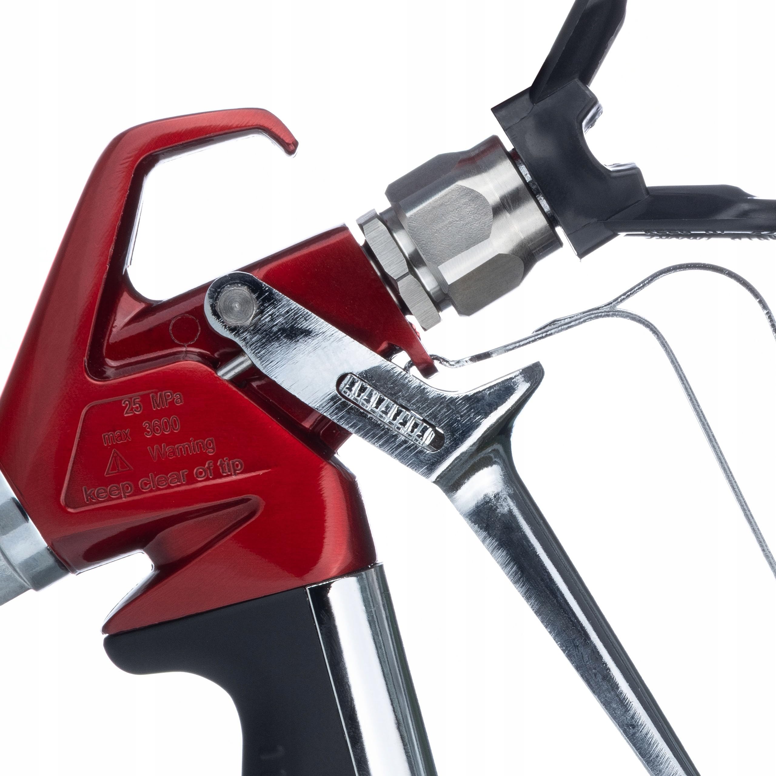 Pistolet natryskowy RX-PRO z zestawem zabezpieczającym dyszę ze stali nierdzewnej – 248 bar, przyłącze 1/4 cala, wbudowany filtr, ergonomiczny uchwyt | do urządzeń natryskowych Airless Rosfix i