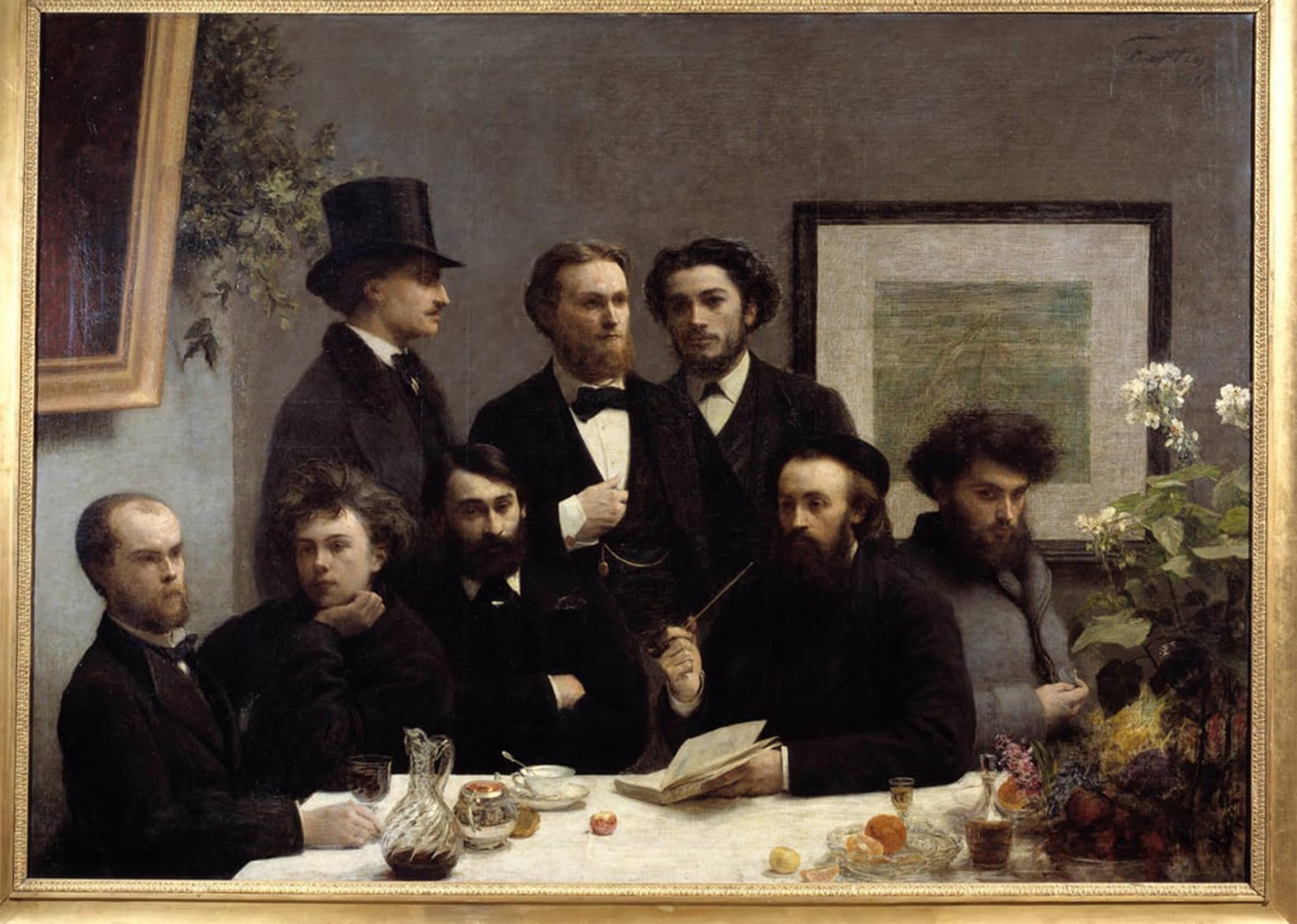 POSTERIIk Famous Print Pop Art Wall Art Graffiti Table Corner Representation of a Meeting Between by Henri Fantin Latour Art Prints for Home Decor 60x90cm