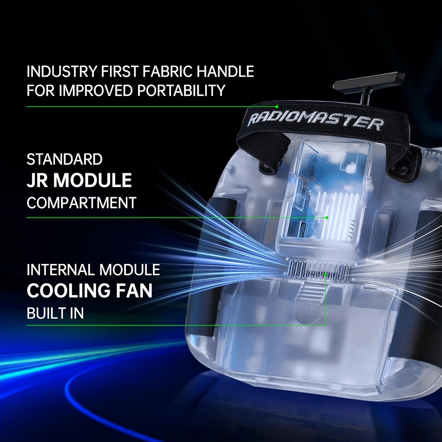 Radiomaster Boxer ELRS 2.4GHz 16CH Hall Gimbals Radio Controller with Carrying Case for Fixed-Wing Aircraft/RC Helicopters/FPV Drones/RC cars/Boats, Mode 2 (Transparent White)