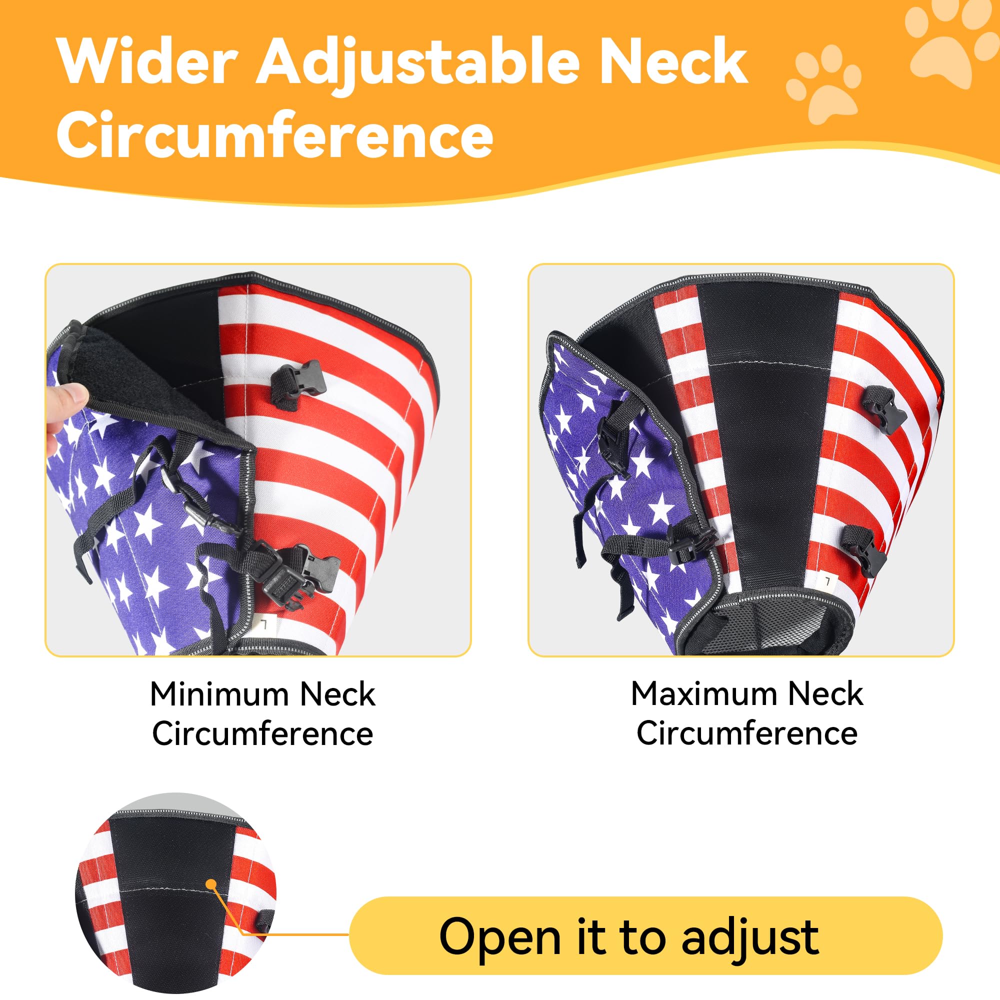 TDTOK Collar de cono suave para perro, con bandera ajustable, alternativa para perros grandes, medianos y pequeños después de la cirugía, collares de cono de perro transpirables y cómodos para dejar