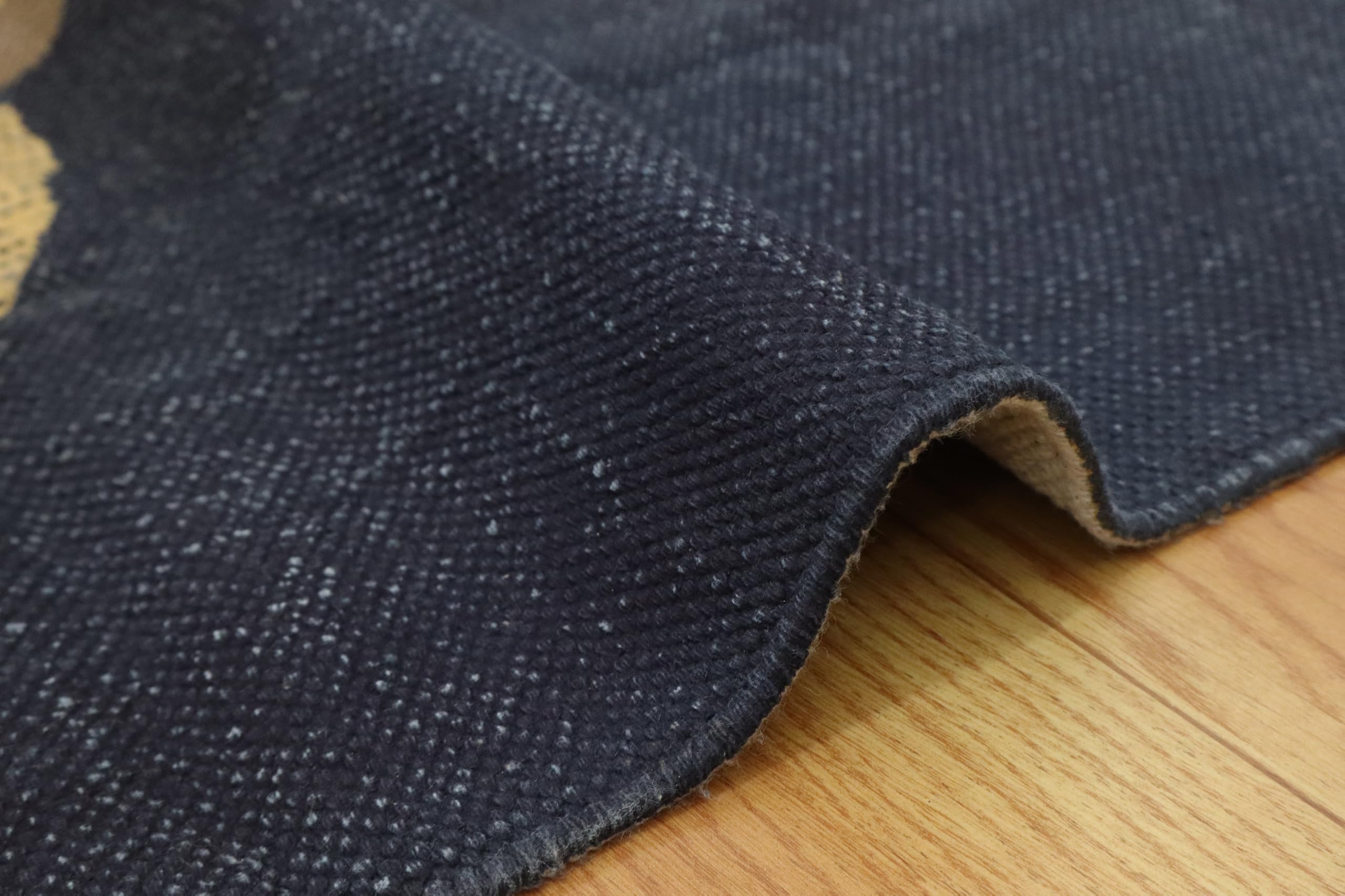 Indische Kunsthandwerker Baumwoll-Teppich, Kelim-Teppich, 25,4 x 45,7 cm, Braun Kastanienbraun, Bodenteppich für Fußmatte, Boho-Teppich, waschbarer Teppich, für Innen- und Außenbereich, Flachgewebe,