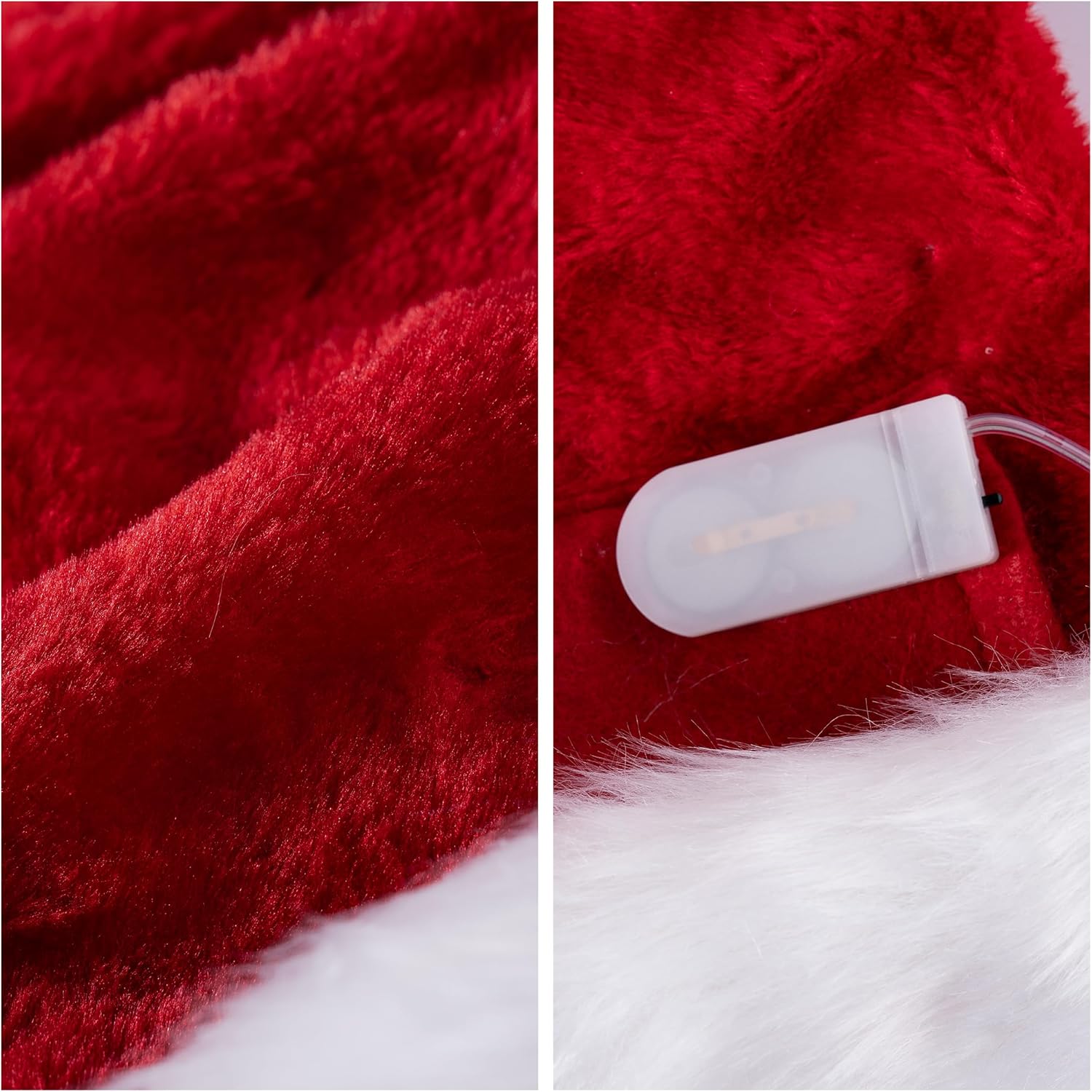 Giggling Getup 2 PCS Light-up Santa Hat with Pom Poms, Christmas Hat as Gifts for Teens, Men and Women - Image 5