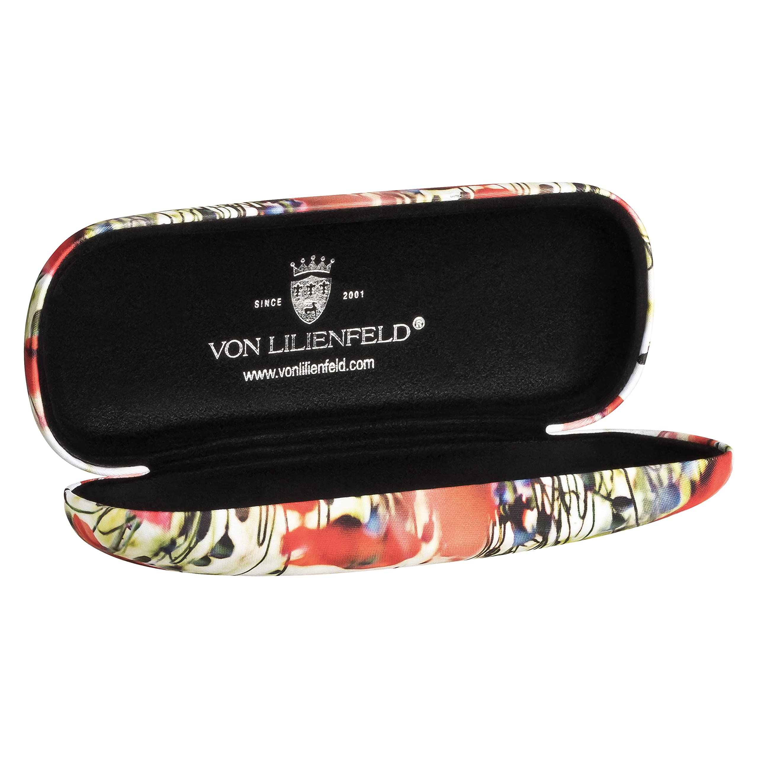 VON LILIENFELD futerał na okulary maki okulary mikrofibra ściereczka do czyszczenia okularów pudełko na okulary solidny futerał pokryty materiałem