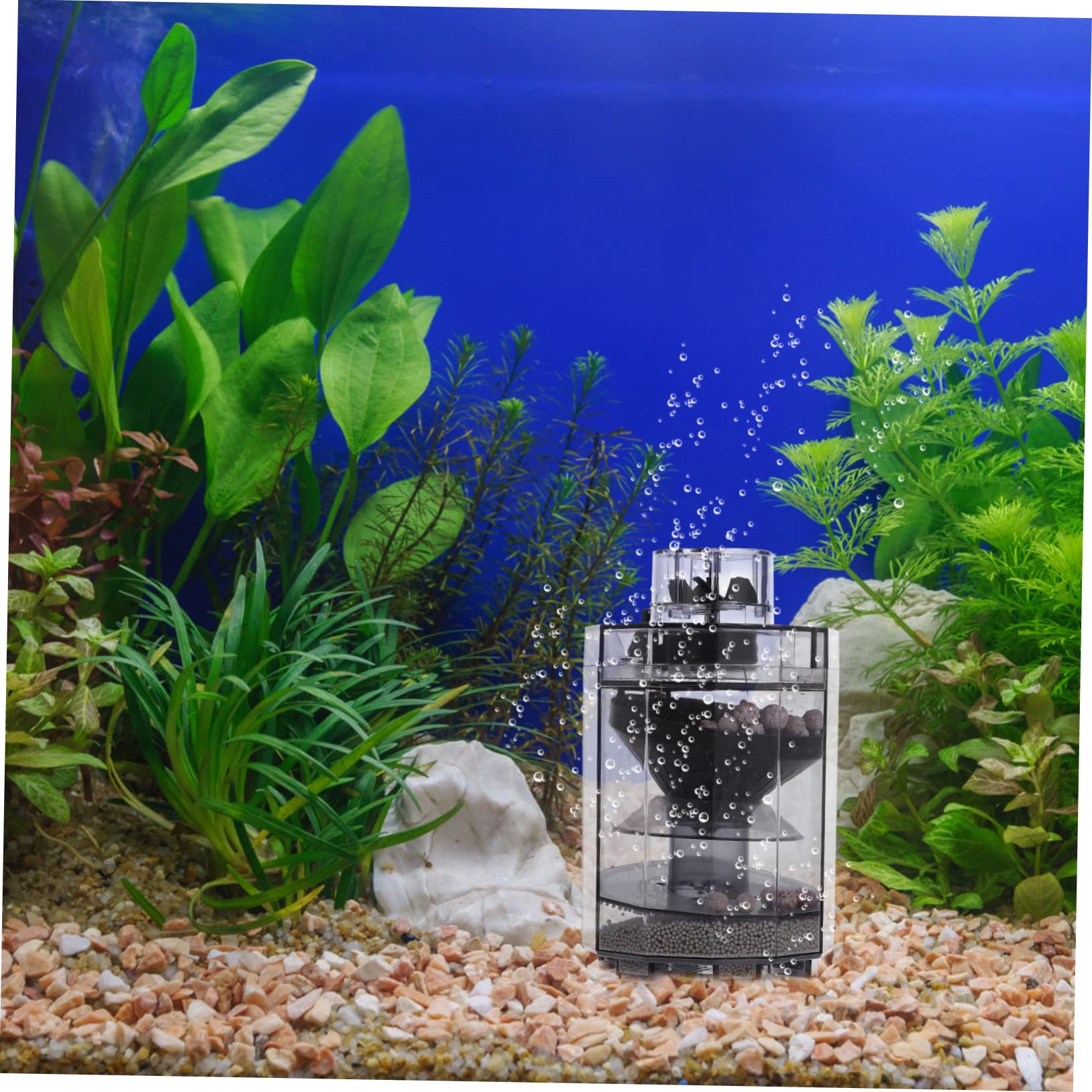 DOITOOL 4 Piezas Filtro de pecera limpiacristales Limpiador de Vasos Limpieza pecera Tanque Acuario con Bomba de Aire a bateria Accesorios para peceras Tubo de sifón Abdominales Light Grey