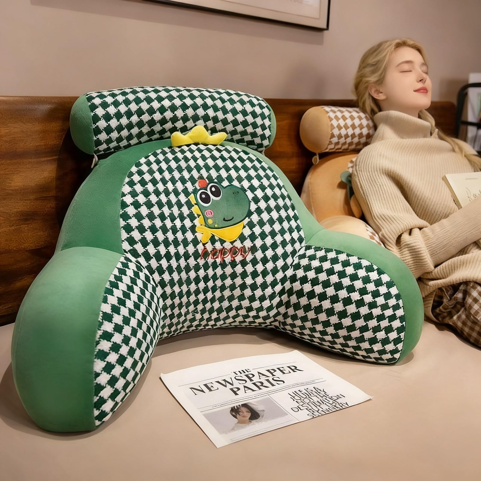 Cojín Ergonómico 70x50cm, con Reposabrazos, Lumbar, Cama y Sofá | Funda Removible, Corrección Postura, Alivio Dolor, Ver TV, Apoyo Estudio, Uso Oficina, Tela Suave, Densidad Firme, Duradero