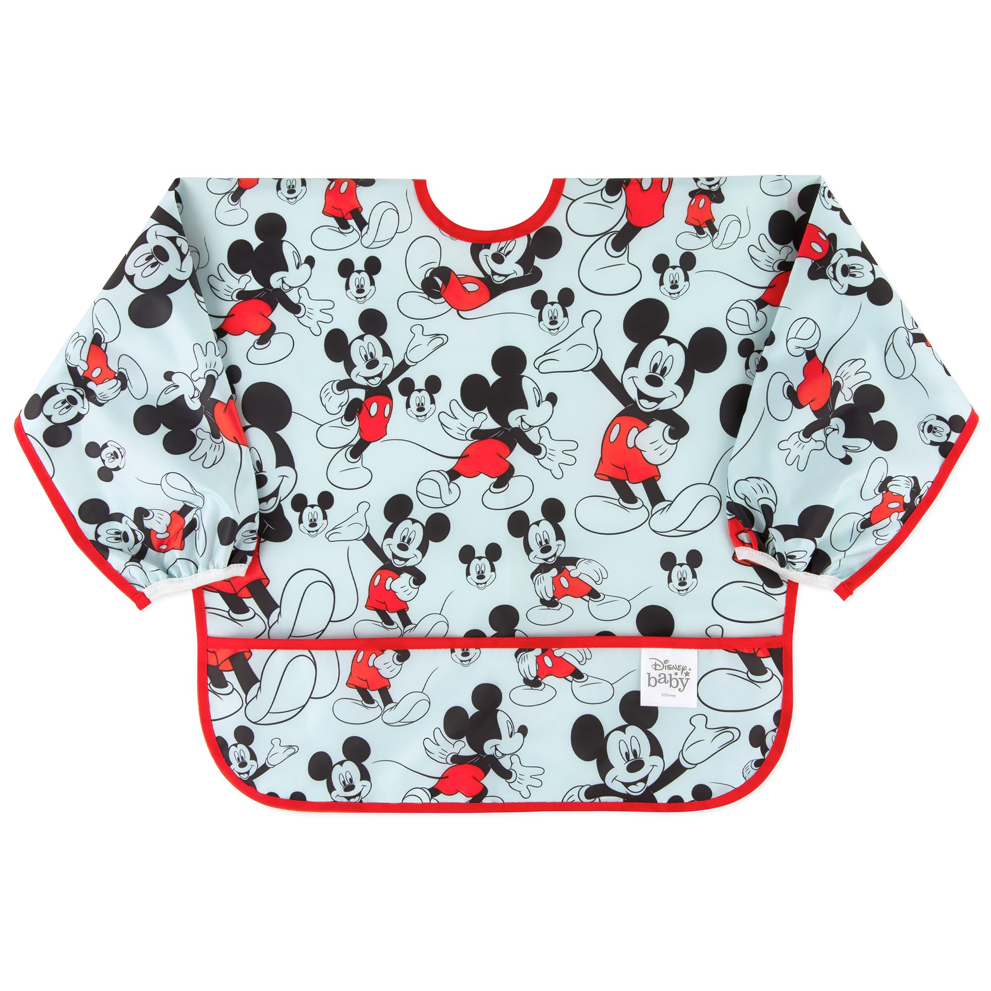 Bumkins Disney Baby Waterproof Sleeved Bib, Mickey Classic, 6-24 Months