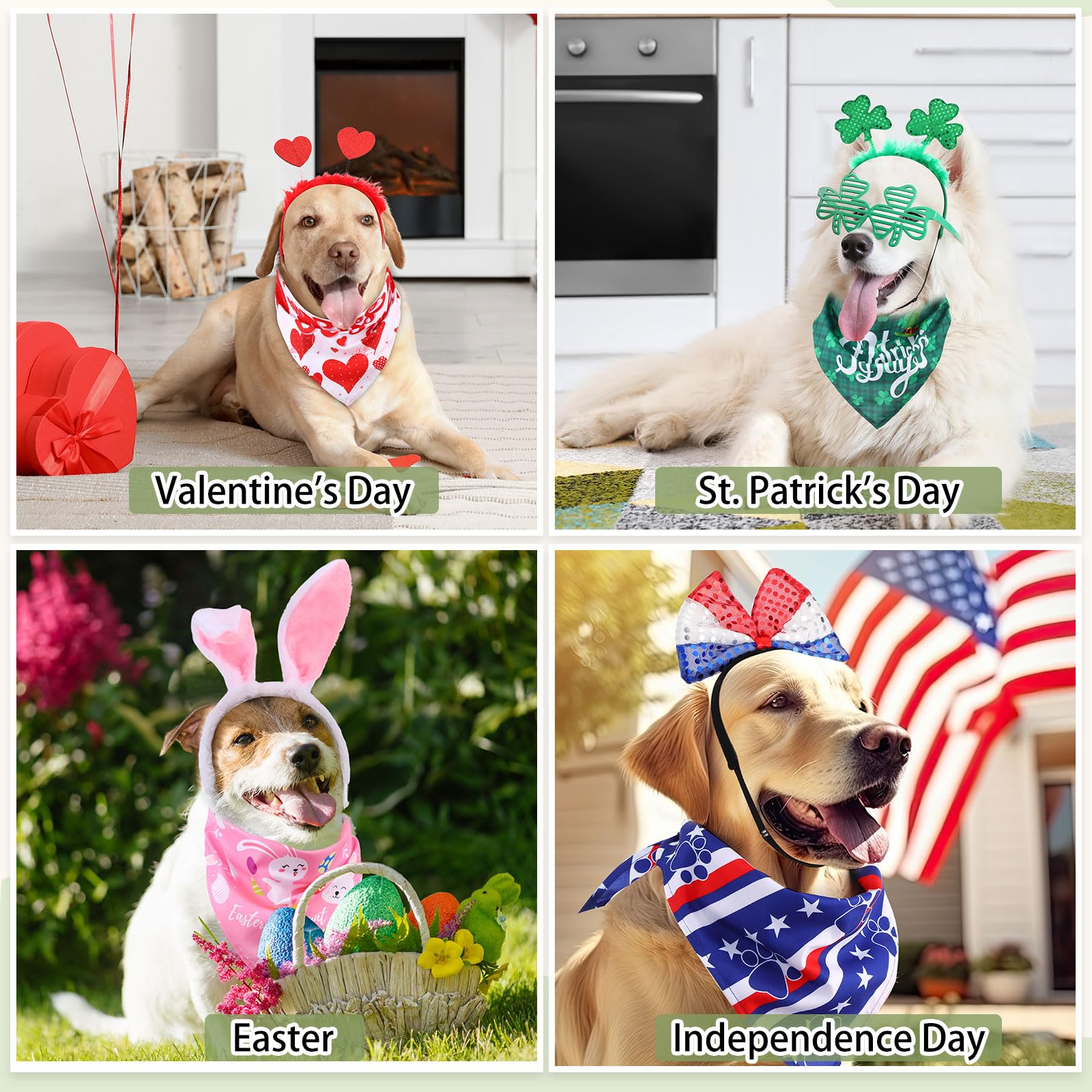 Dansydaisy 20 bandanas de Navidad para perro, accesorios de disfraz para mascotas, bufanda ajustable para perro, bandanas para Halloween, Acción de Gracias, Navidad, bufanda grande para mascotas,