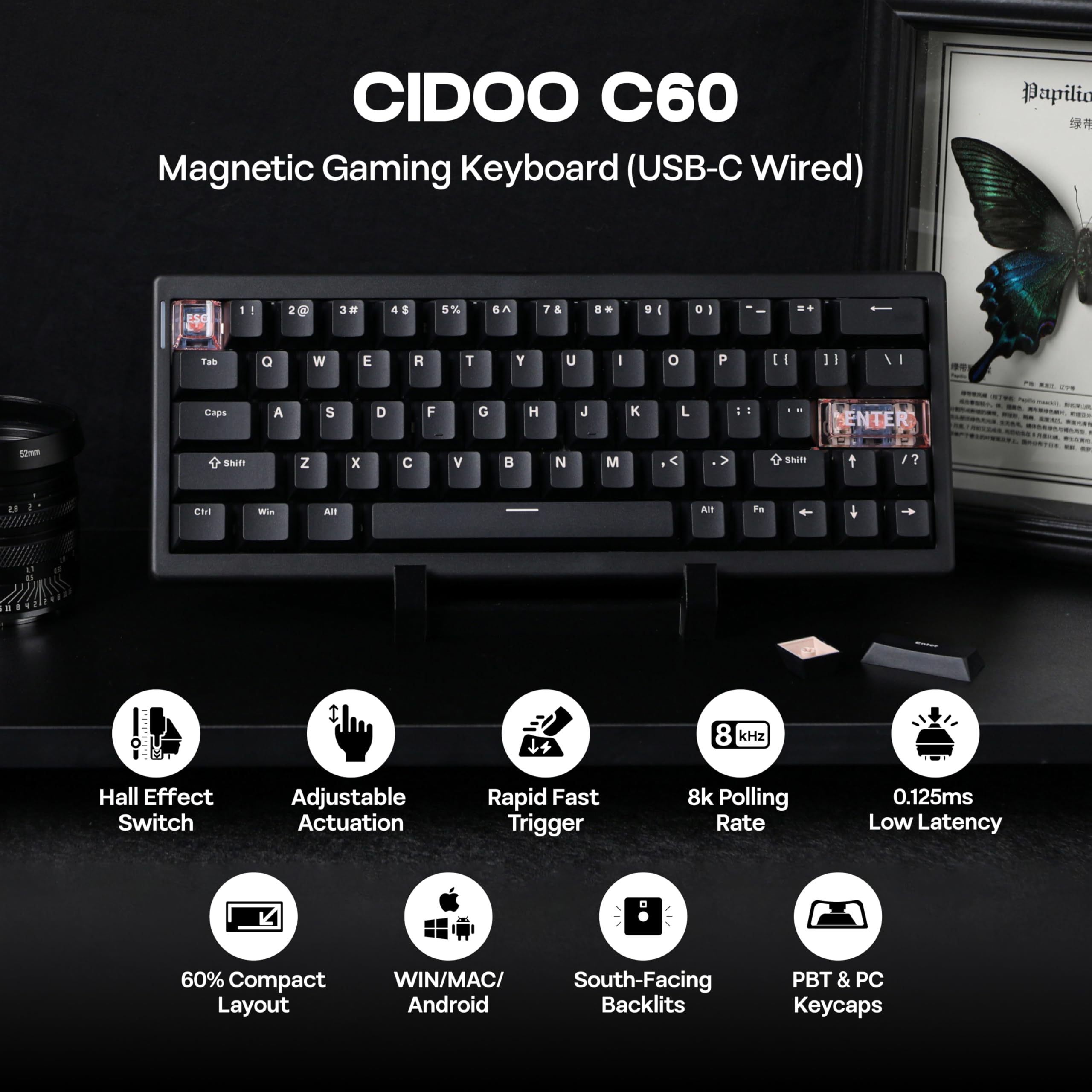 Amazon | MechLands CIDOO C60 HE 有線ラピッドトリガーゲーミング