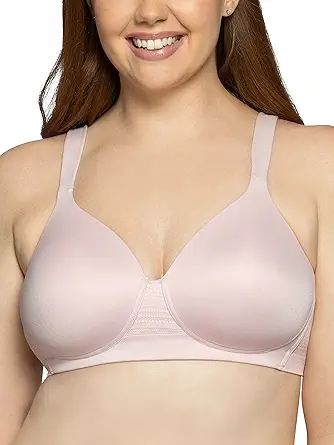 Vanity Fair Womens Beyond Comfort Full Figure Wireless Bra, Seamless Back, Lightly Lined Cups up to DD