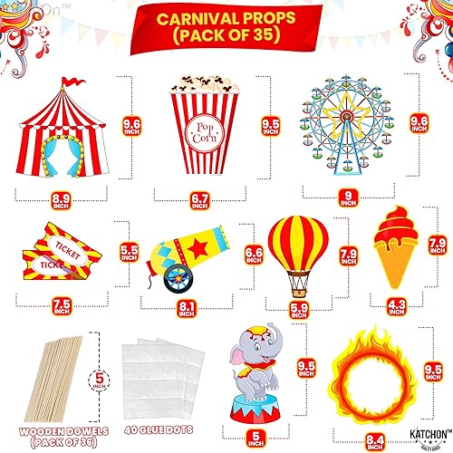 Miniatura 2 de KatchOn, Enormes accesorios para cabina de fotos de carnaval, paquete de 35 | Accesorios de fotos de carnaval para decoraciones de fiestas temáticas