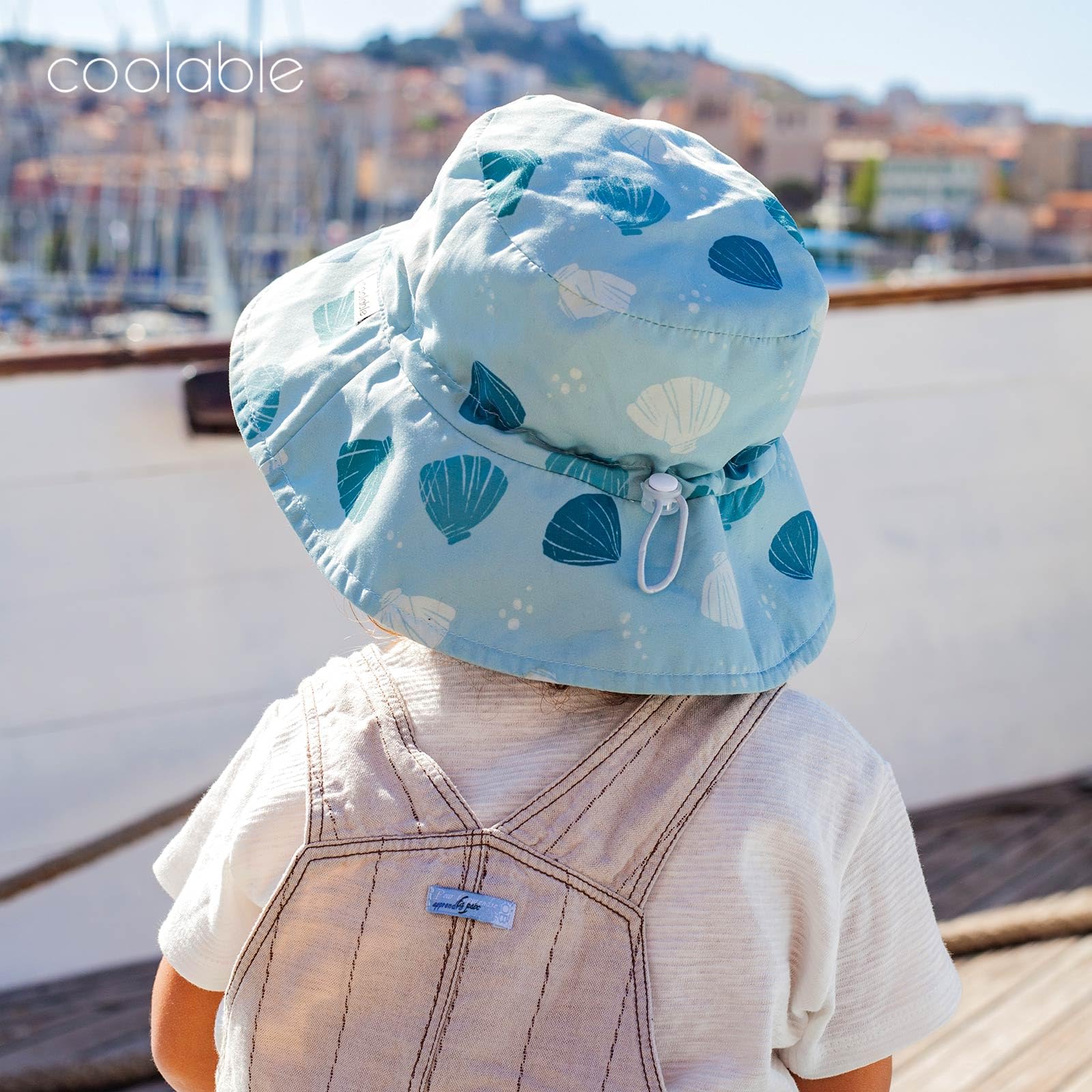 coolable Cappello da Sole per Bambini Pieghevole e Regolabile, Cappello a Secchiello Estivo con Ampio Bordo, Protezione UV UPF 50+ per Neonati e Bambini