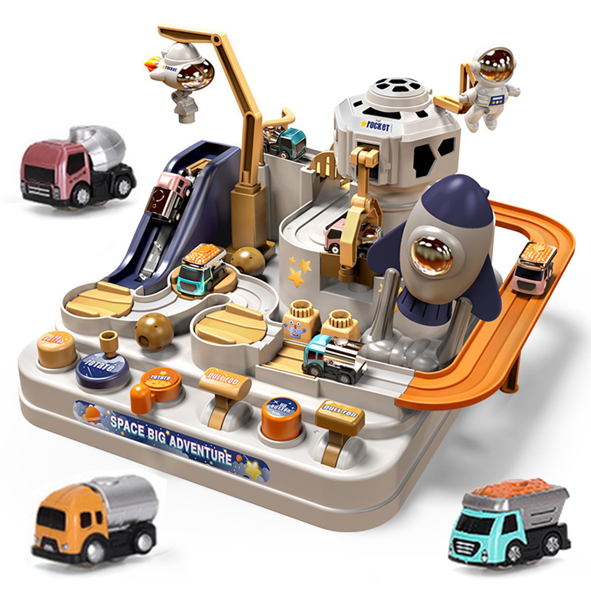 Circuit Voiture Enfant, Piste de Voiture Jouet, Jouets d'aventure en Voiture, Jouets Aventure Automobile Enfants avec 3 Voitures, Voiture Cadeau pour Enfant Garçon Fille 3 4 5 6 Ans