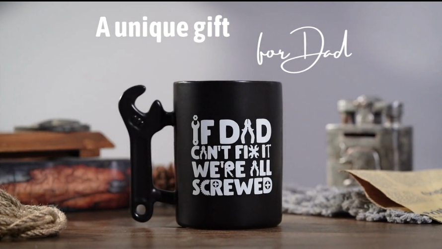 Tyre Design Stainless Steel Coffee Mug With Tool Fork & Spoon - Car Lover Gift Set - View #6