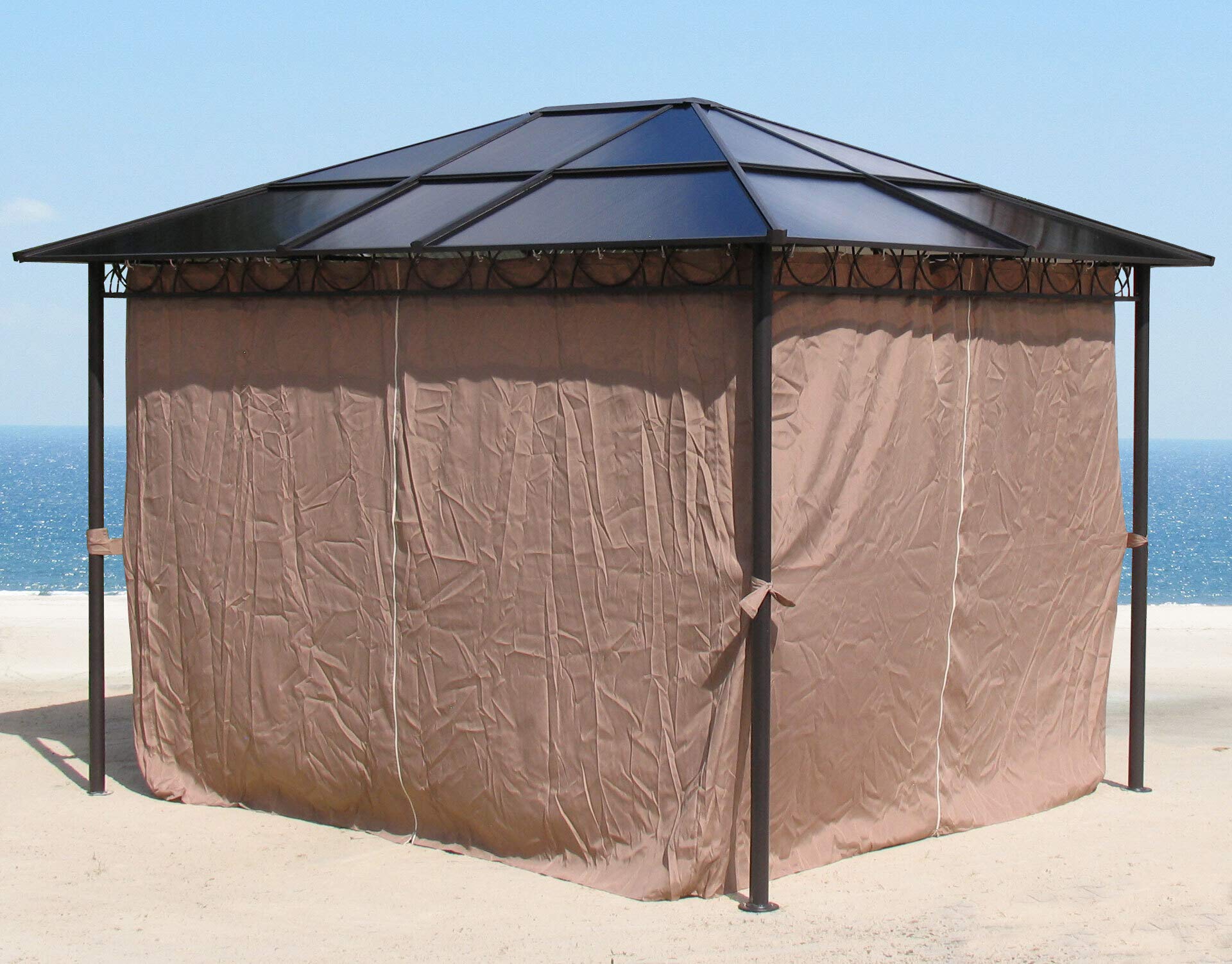 4 Seitenteile für Hardtop Pavillon 3x3,6m Seitenwandset Sichtschutz Vorhänge