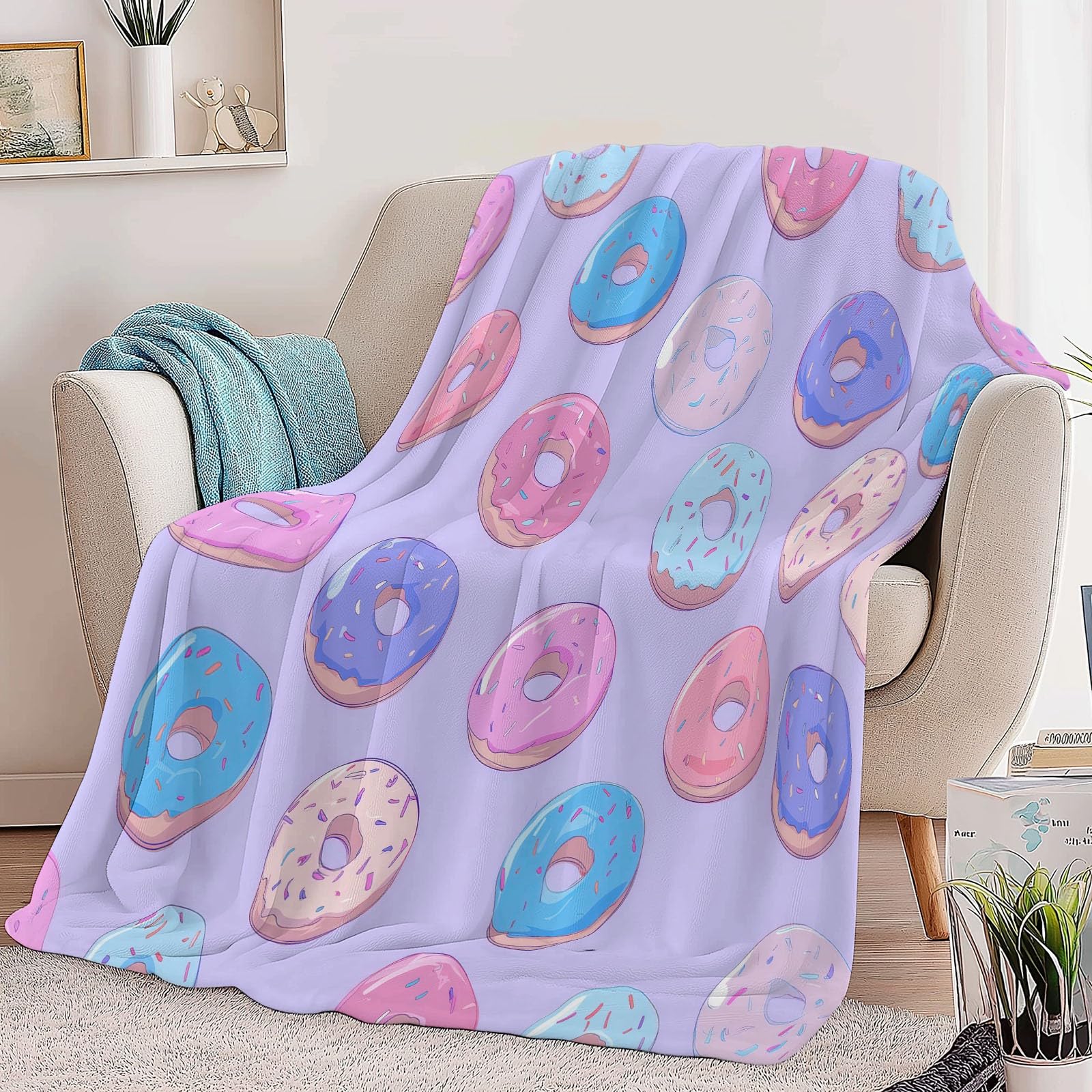 Genérico Koc Flanelowy Prezent Kreskówka Koce Sherpa 180 x 220 cm Miękki Ciepły Koce Z Mikrofibry, Fioletowy Sofa Koc Wełniany Kemping Sypialnia Salon Wystrój Domu