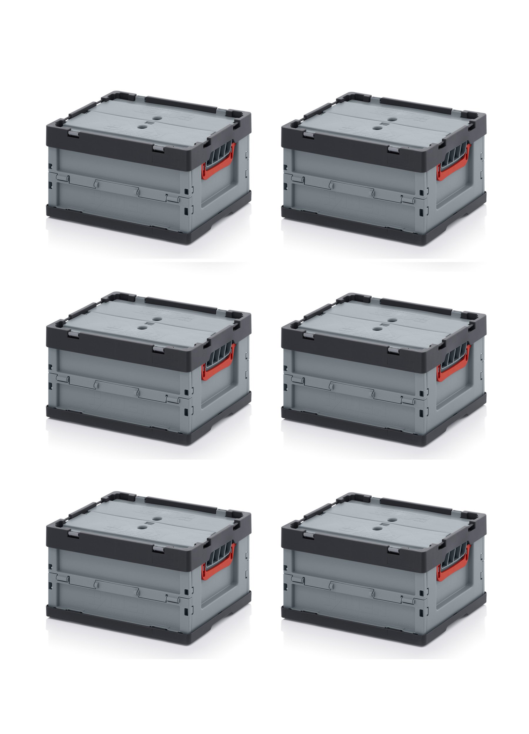 Auer Packaging 6x Profi Faltbox 40 x 30 x 22 mit Deckel inkl. Zollstock * 6er Set