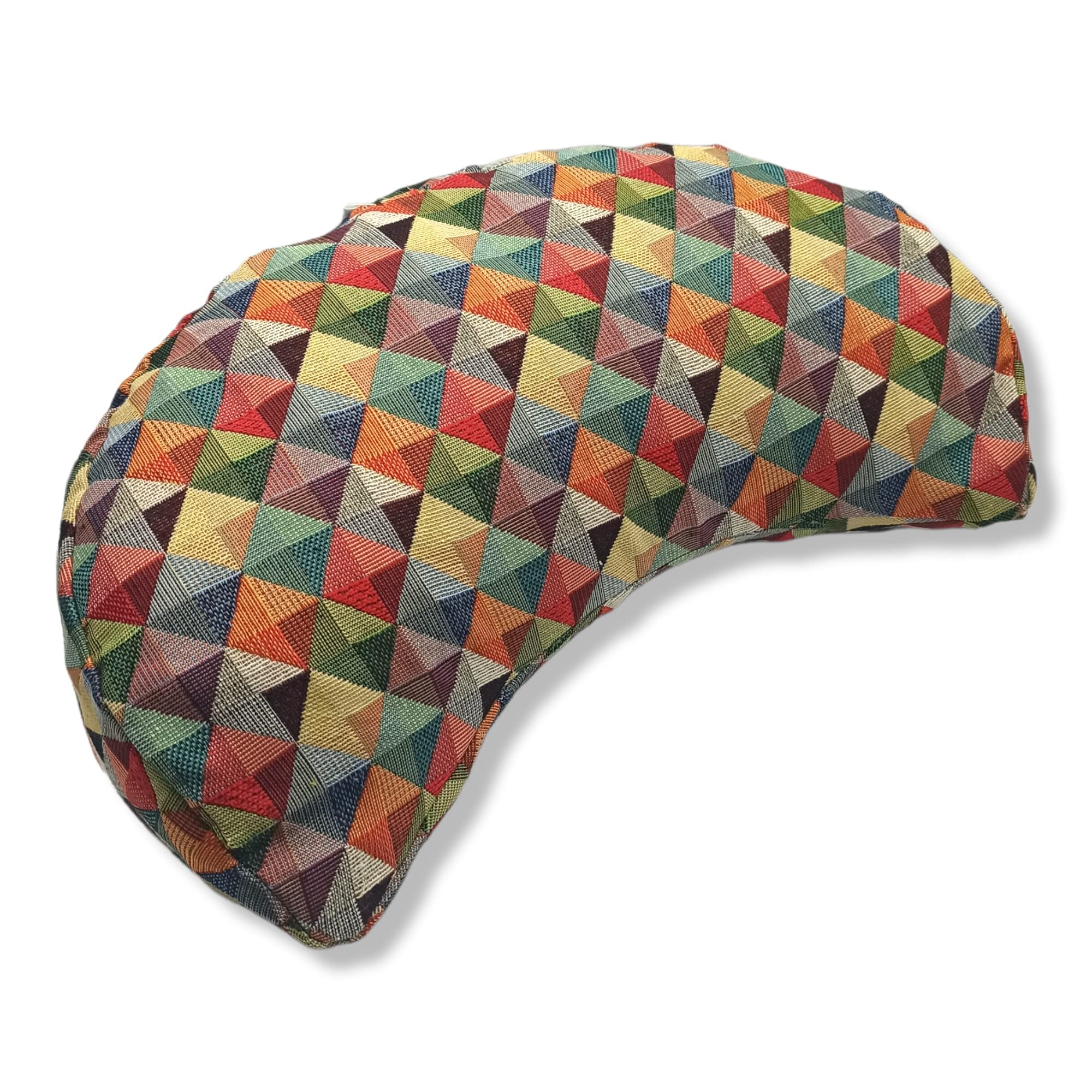 Coussin Yoga Arlecchino, zafu, Coussin Meditation, Coussin Demi Lune, zafu Meditation, zafu Demi Lune, Coton et cosses de Sarrasin, Fait à la Main à Barcelone