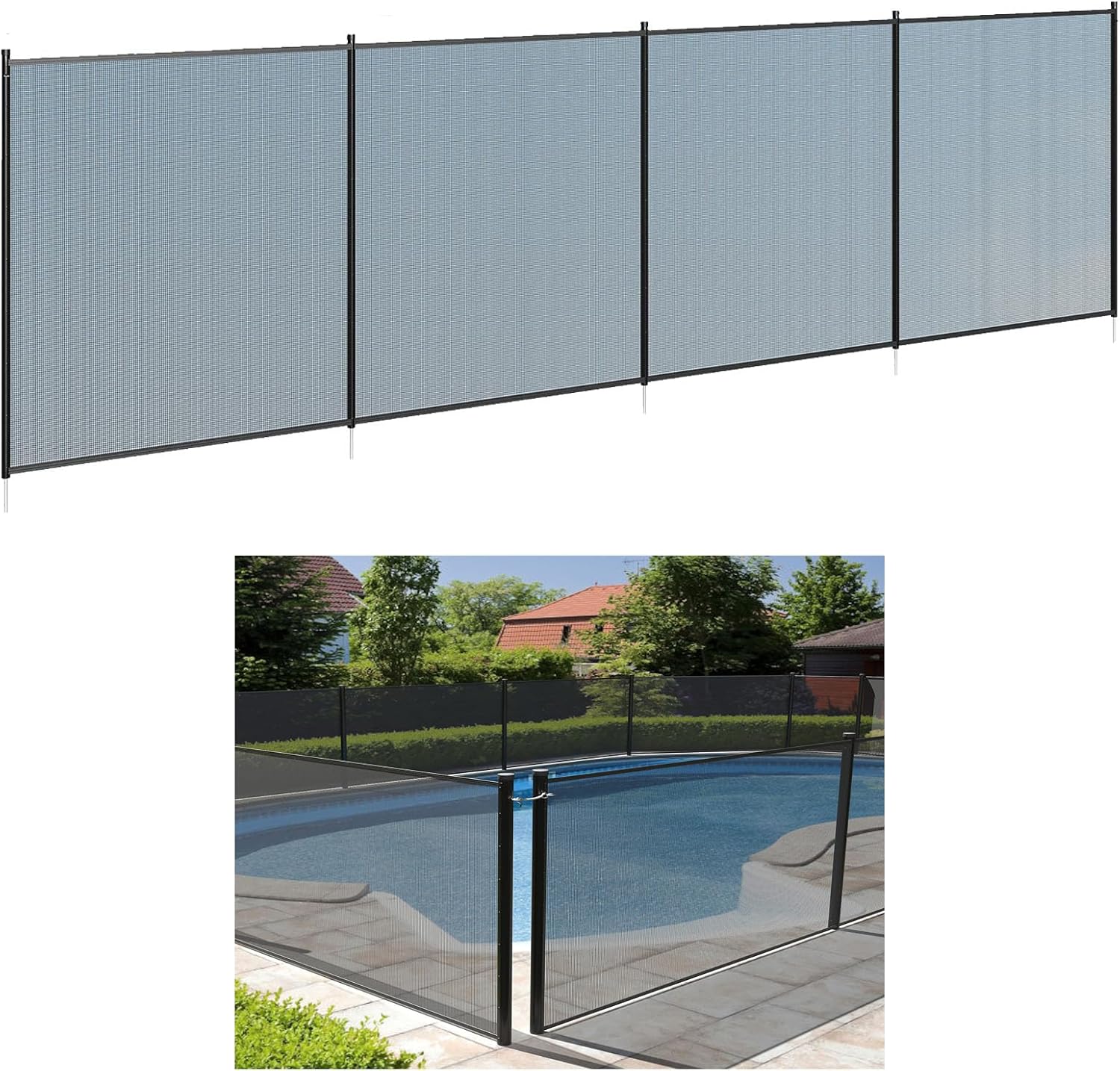 Mesh Pool Safety Fence, 4X108FT Pool Fences for Inground and Above Ground Swimming Pools,Weatherproof DIY Fences Around Pools