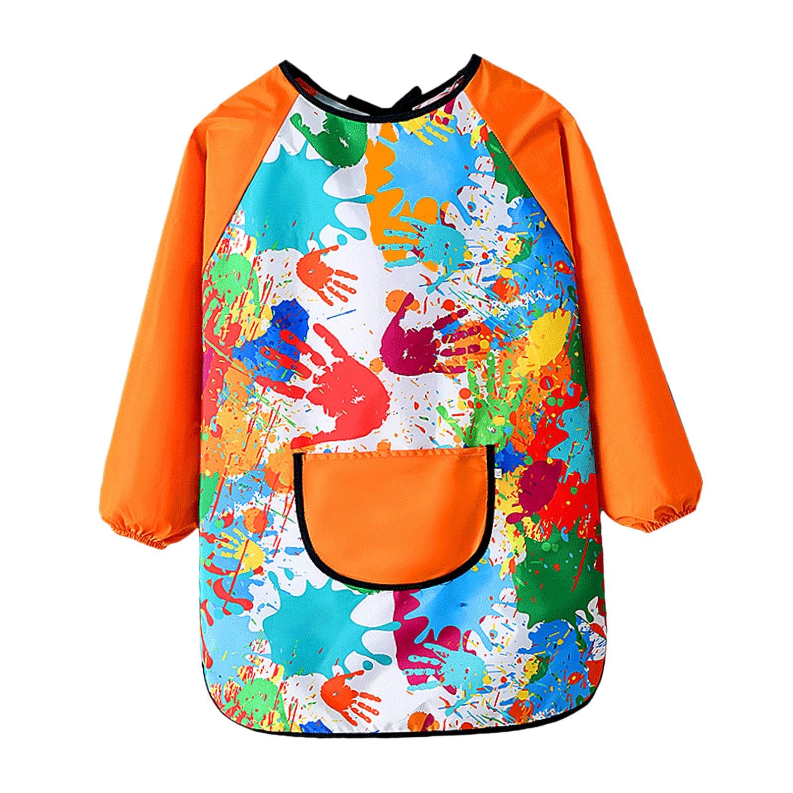 Smock tablier enfants imperméable peinture anti-taches avec poche frontale