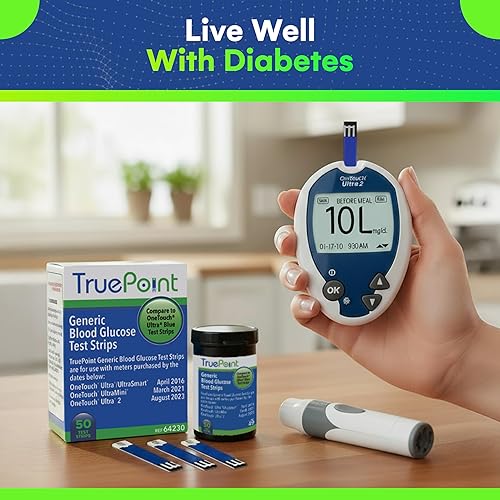 Vista 2 de Tiras de prueba de glucosa en sangre, 50 unidades, compatibles con medidores Ultra, Ultra2, UltraMini y UltraSmart, tiras de glucosa para análisis