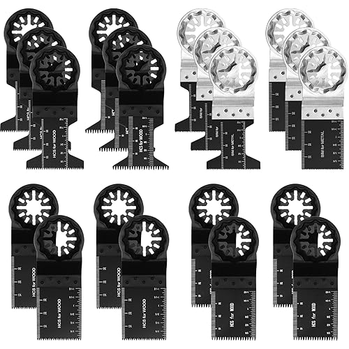 Starlock Oscillating Blades,20 Pcs Starlock Multitool Blades,Starlock Oscillating Tool Blades Set,Soft Metal Wood Oscillating Multitool Quick Release Saw Blades