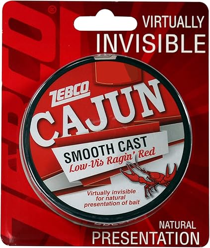 Zebco Cajun Line - Línea de pesca de fundición suave baja visibilidad color rojo