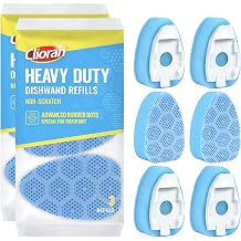Scrub Dots Dishwand Refills Sponge Heads, Dish Wand Refill Scrubber Replacement Head, Non Scratch Brush Soap Filled Dispensing Handle, Heavy Duty Dishwashing Pads Dispenser Dishwasher Cleaning Tool