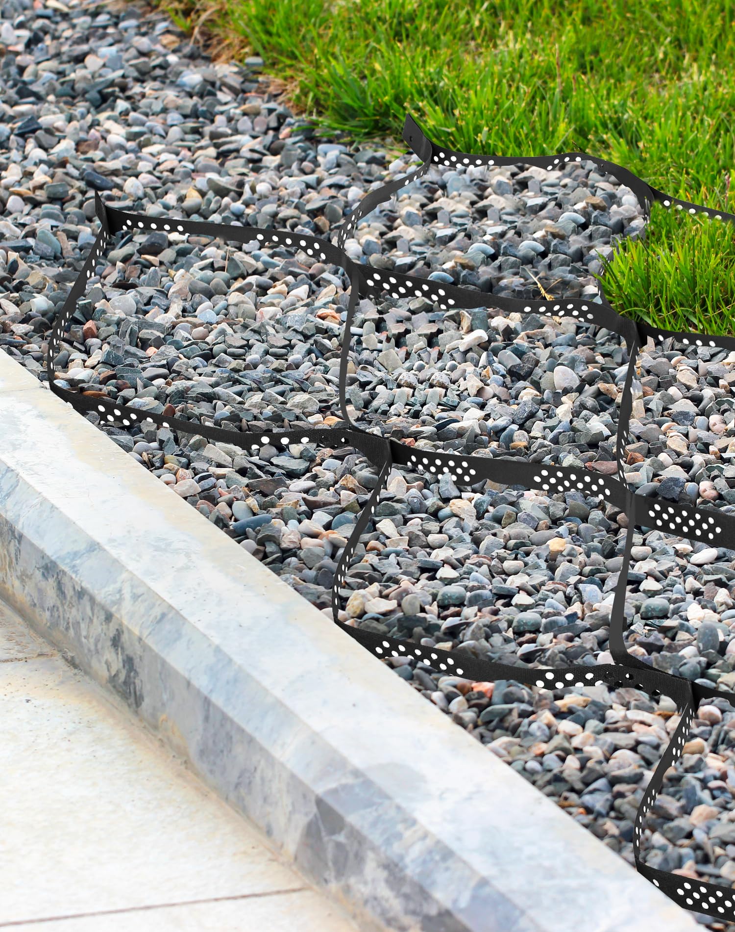QWORK® Estabilizador de Grava en Material HDPE, 3mx5m=15m², Resistente al Desgaste y a la Corrosión, Ideal para aparcamientos, entradas de vehículos, Jardines