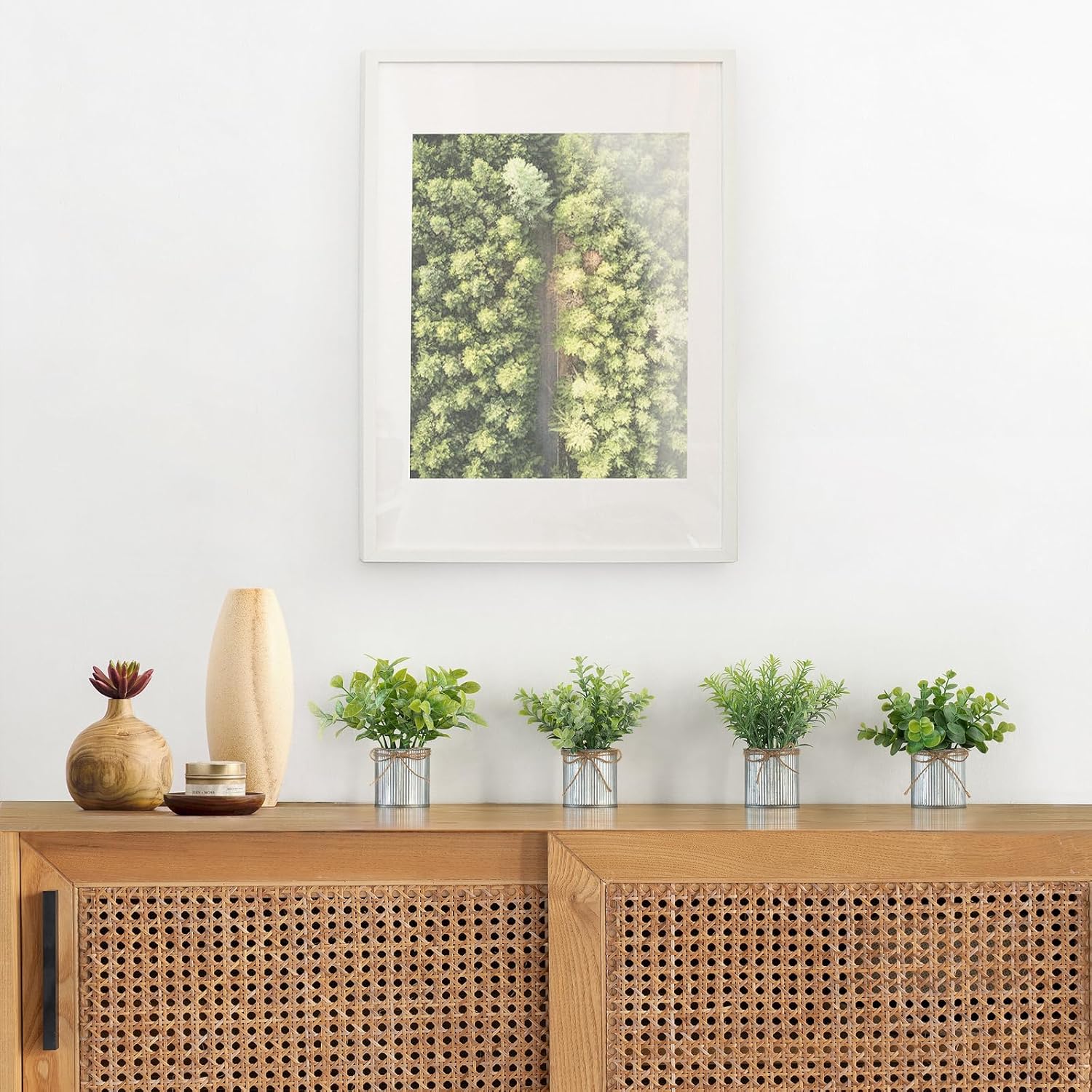 Mkono 4 Packs Small Fake Plants in Farmhouse Galvanized Pots Table Centerpiece Mini Potted Artificial Plants Faux Eucalyptus for Shelf Office Rustic Home Decor (Gray, Mini-6" H) - Image 5