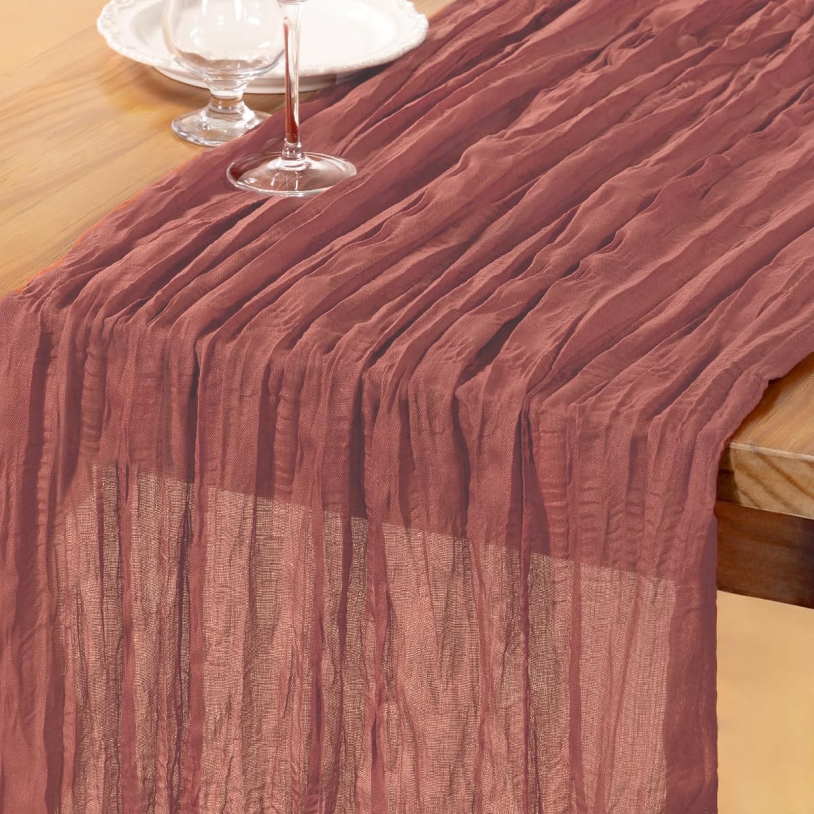 Runner da tavola in tulle velato per fai da te, artigianato, matrimoni, compleanni, tè, picnic, Natale, decorazione della cucina, 90 x 300 cm
