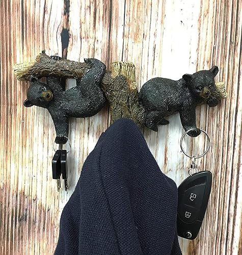 Miniatura 6 de Ebros Whimsical Forest - 2 osos negros juguetones colgantes en ramas de árbol, 3 clavijas de pared de 9.25 pulgadas de ancho para colgar en la