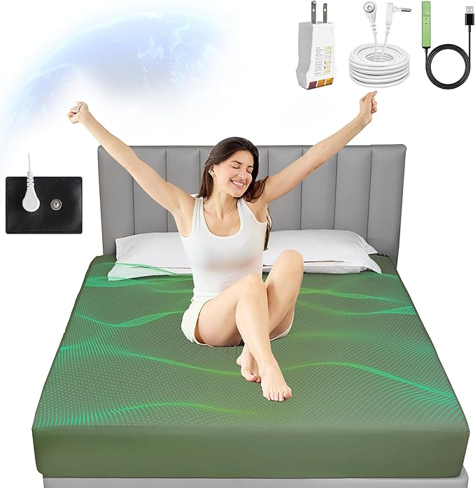 Grounding King Size Sheet: Cotton & Silver Fiber for Better Sleep