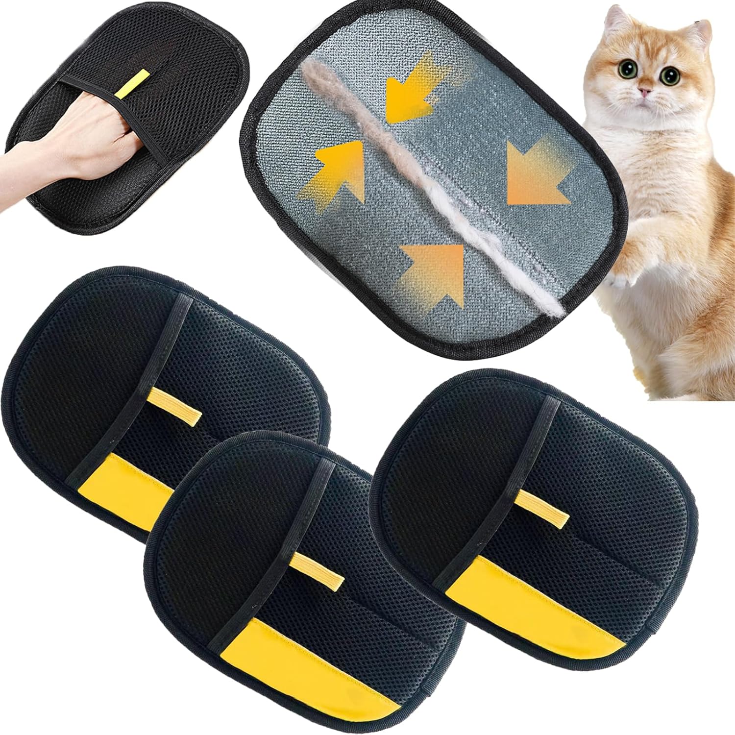 Pet Hair Removal Glove, Electrostatic Pet Hair Remover Glove, Pet Hair Remover Mitt For Furniture, Versatile Pet Grooming Gloves For Dog & Cat Washing Deshedding Grooming