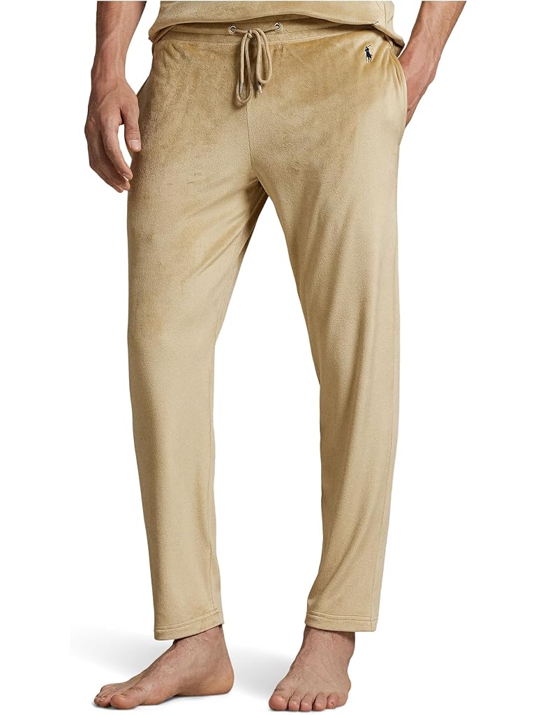 Khaki Polo Ralph Lauren Plush Velour Slim PJ Pant