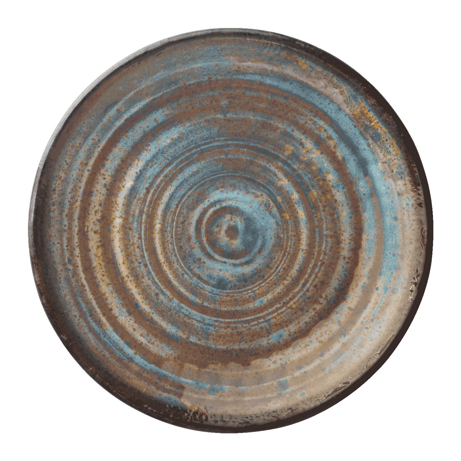 Merritt International Melamine Glazed Brown Swirl Round Dinner Plate 11"