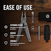 Vista 4 de LEATHERMAN, accesorio adicional para herramientas múltiples, extensor de desarmador de brocas, plateado