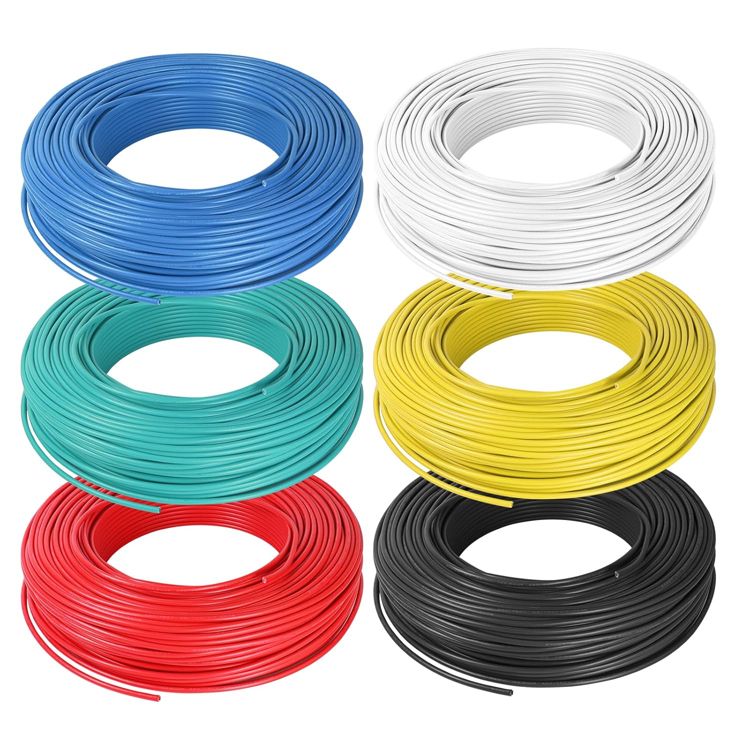 16 Gauge Copper Primary Wire - 6 Colors, 25FT Each - 16 AWG Truck Pure Copper Electrical Cable Harness for Automotive, Trailer, Breadboard, Security Alarm Wiring - 150 Feet