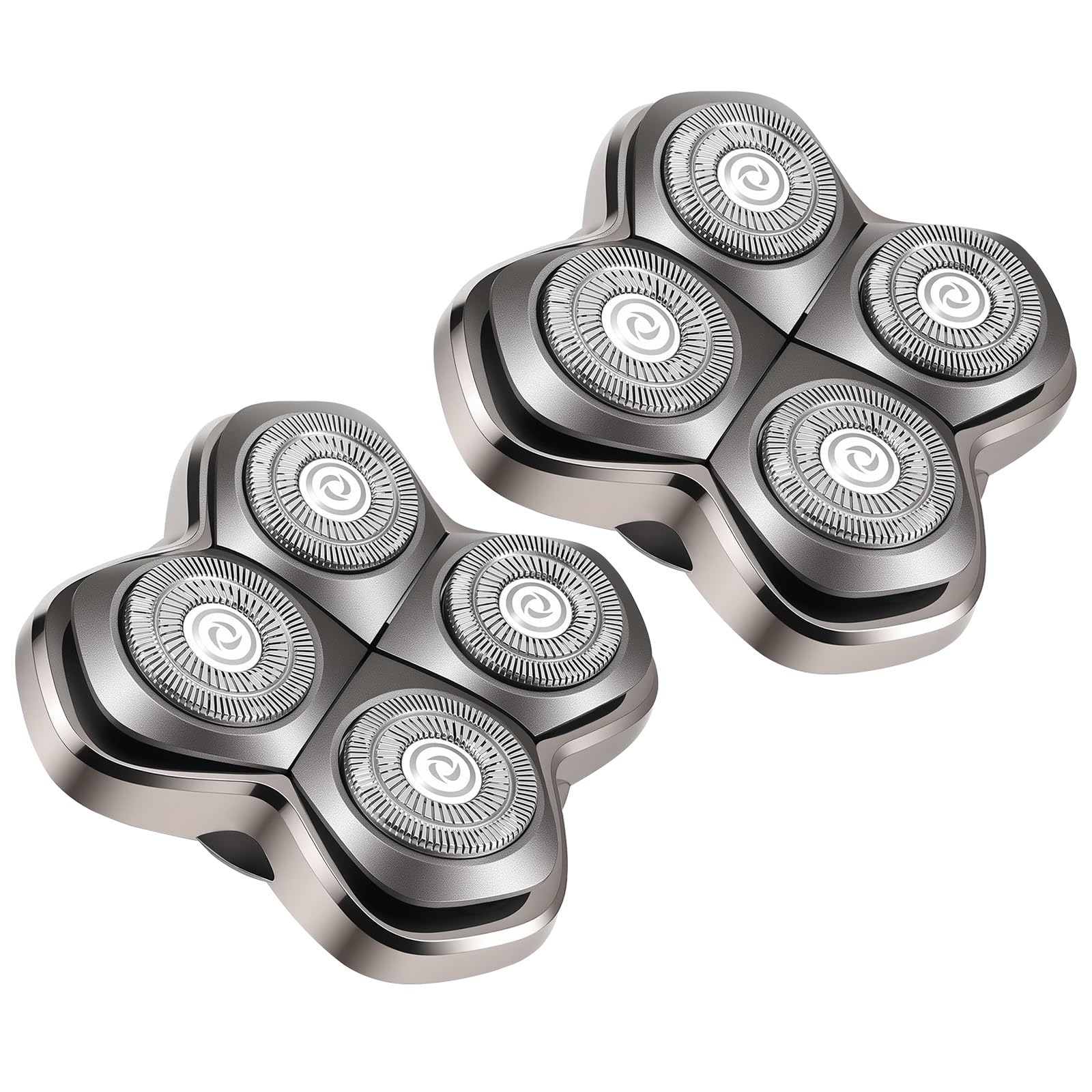 Pro 4 Ersatzklingen kompatibel mit Pitbull Skull Shaver,Butterfly Kiss PRO & Palm Shavers,Ersatzkopf für Glatzen Rasierer Herren,Wasserdicht Flexibler für Rasierkopf Nass-Trockengebrauch(2 Stück)