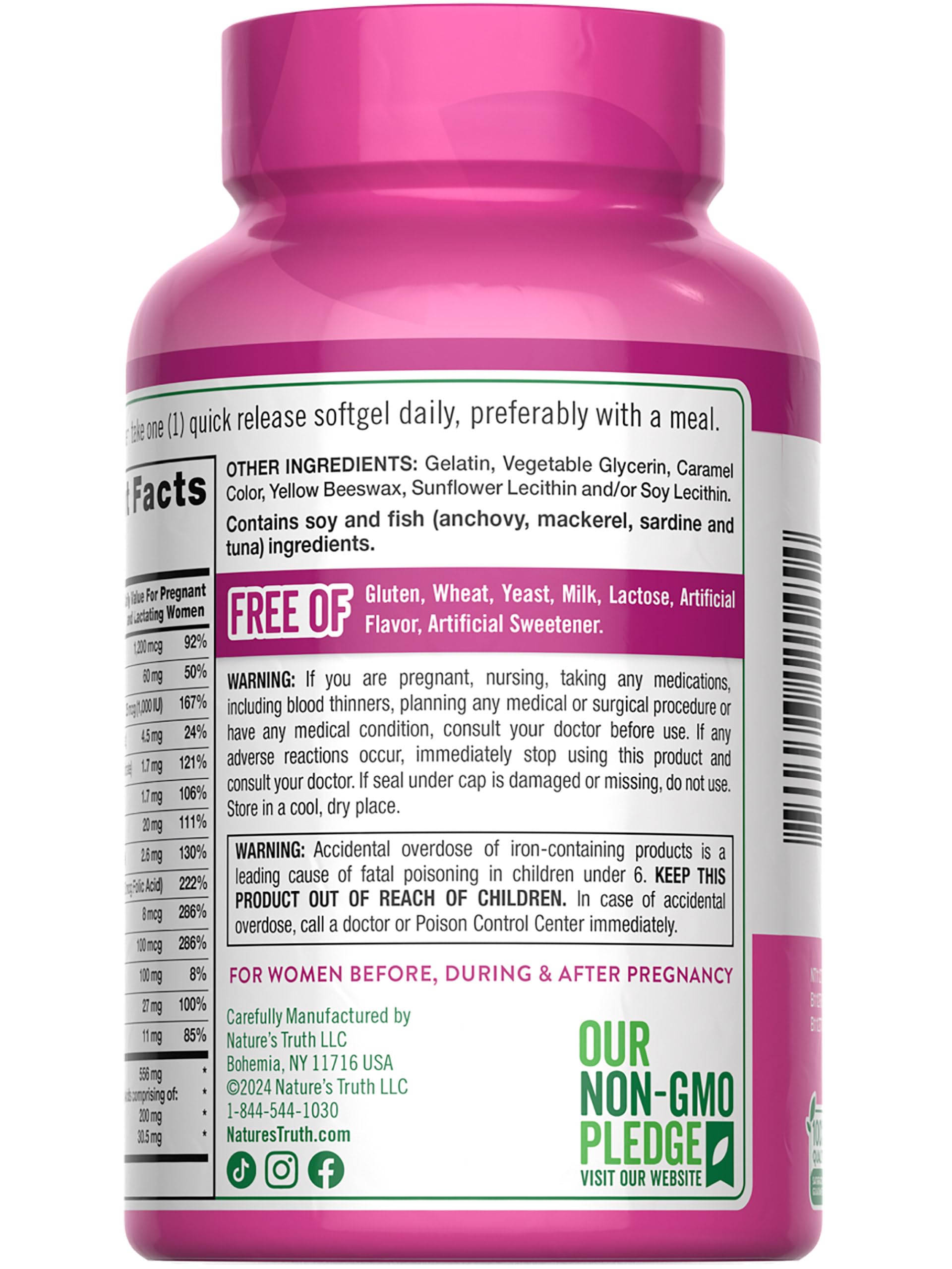 Nature's Truth Prenatal Vitamin for Women | 120 Softgels — Amazon image 7
