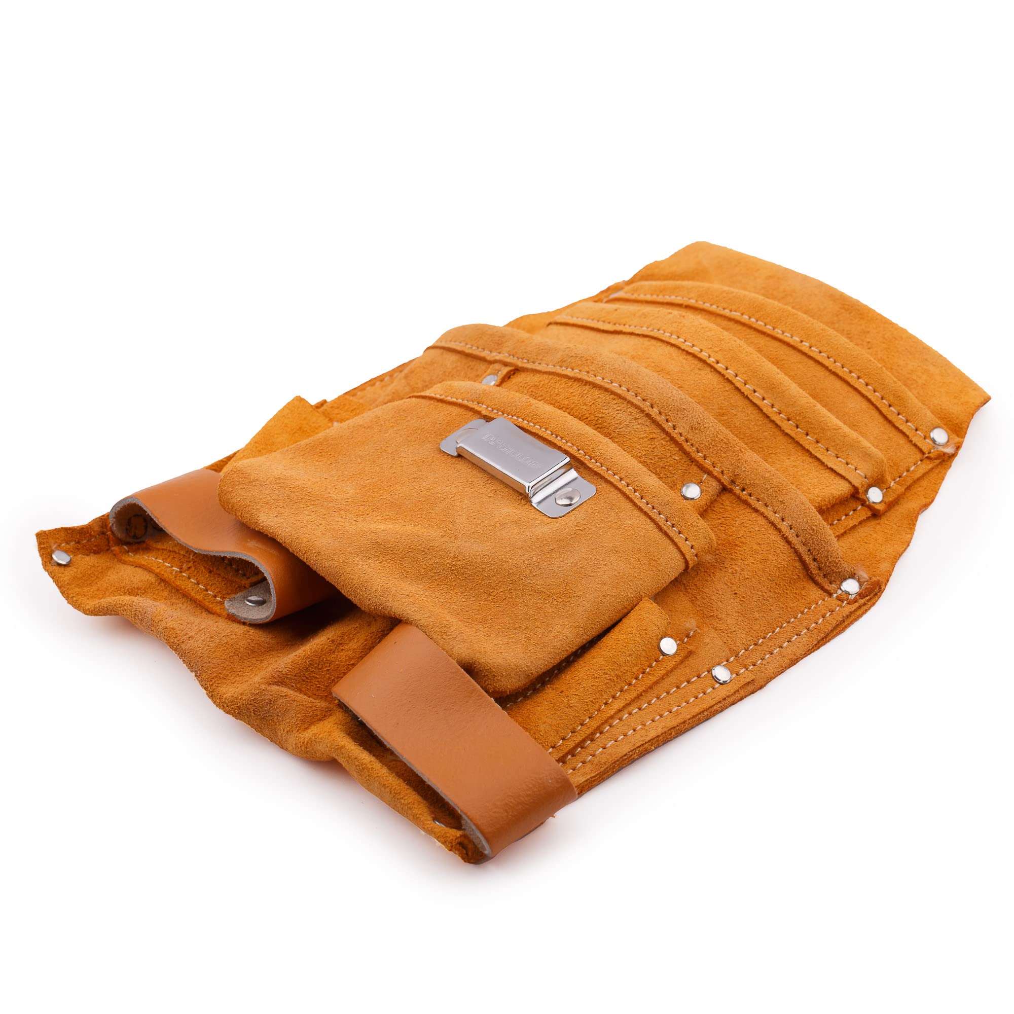 MIVOS Funda para Martillo - Soporte para Martillo para cinturón con Estribo móvil de Acero - Colgante para Martillo con trabilla para cinturón - Funda para Martillo para techadores y carpinteros