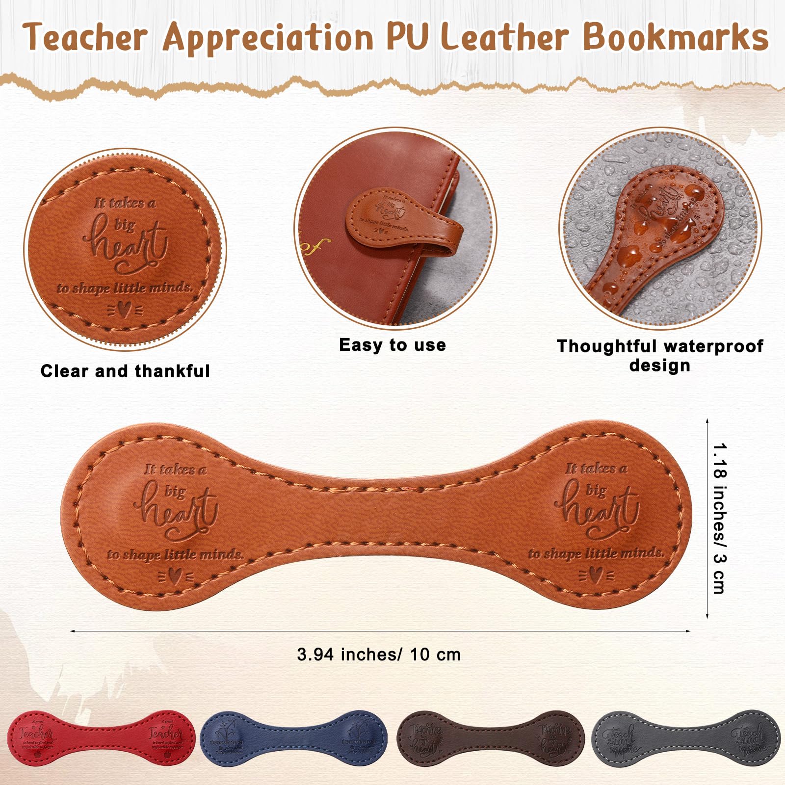 Condition photo showing New/Like New for Spakon 15 Sets Thank You Teacher Gifts Magnetic Bookmarks Gifts Leather Bookmarks with Thank You Cards and Organza Bags for Men Women Book Accessories