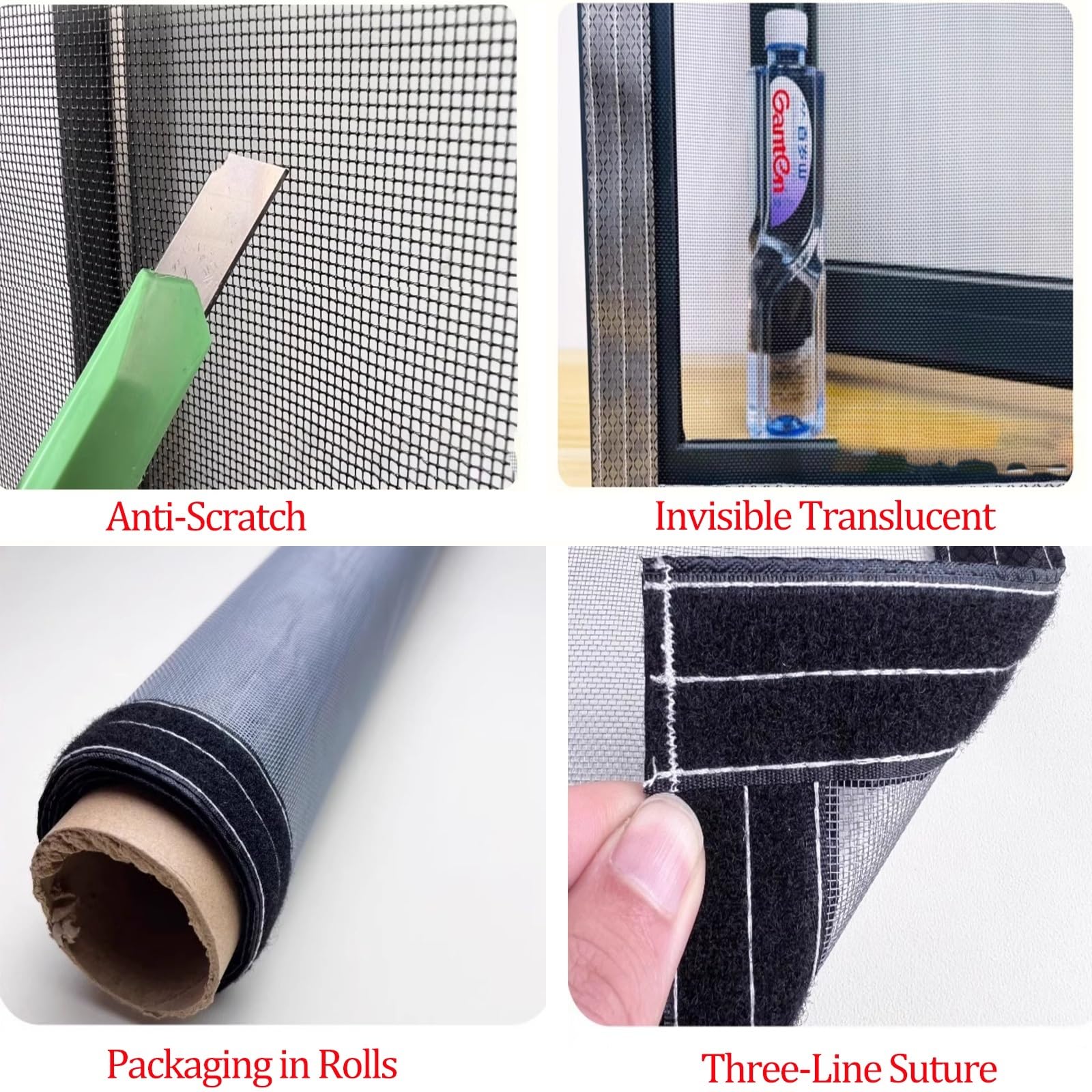 Magnetisches Fenstergitter, Fensternetz, Edelstahl-Fenstergitter for Katzen ohne Bohren, Fenstergitter langlebig, robust, Fenster-Insekten-Fliegengitter, nicht verstellbar(120x120cm)