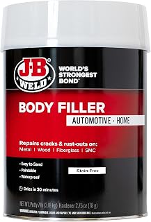 J-B Weld 1 Gallon Body Filler - Fast-Drying Waterproof Putty for Auto Body Repairs, Rust Holes & Home Projects on Metal, Wood