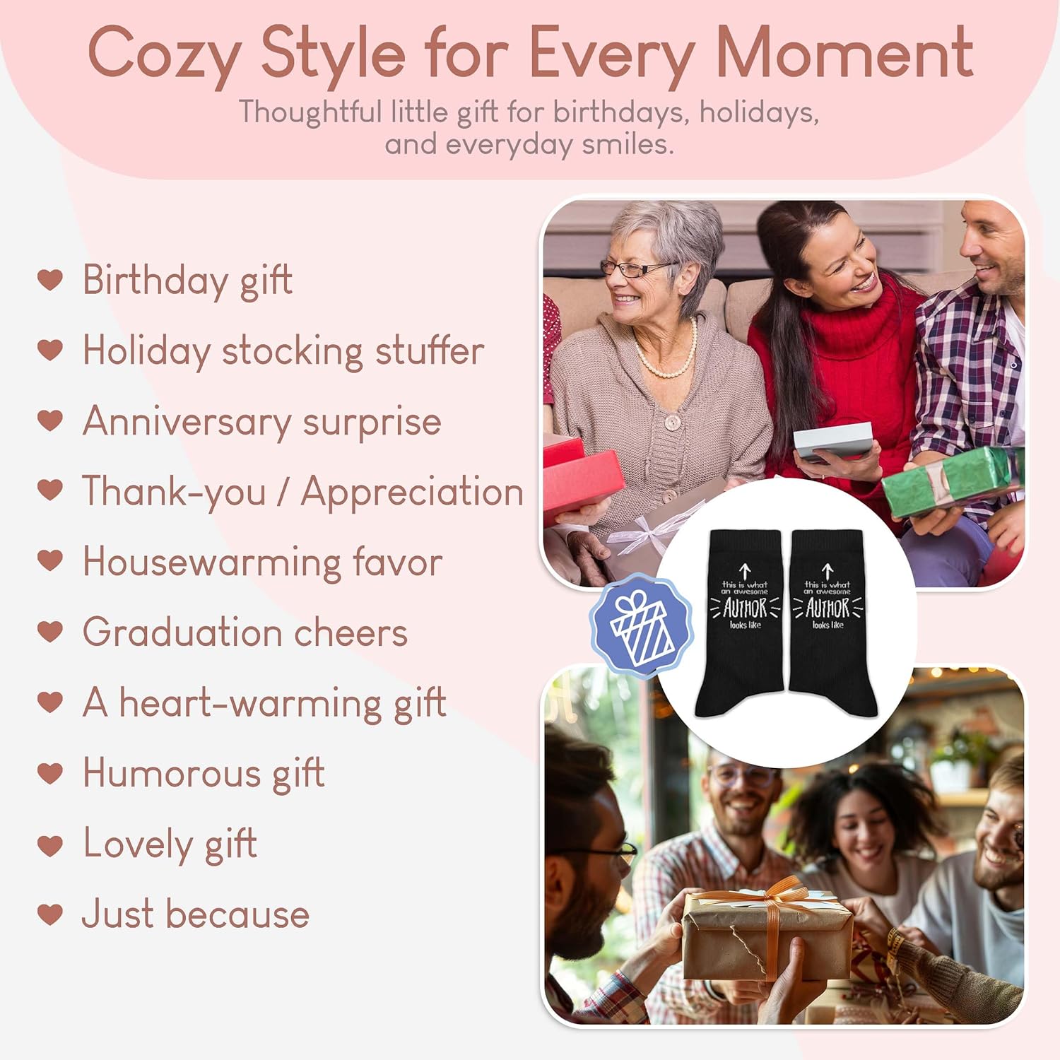 This Is What an Awesome Author Looks Like Socks–Funny Writer Socks,Unique Author Gifts for Birthday,Christmas,Graduation,or Book Lover Appreciation Gift.(178) - Image 5