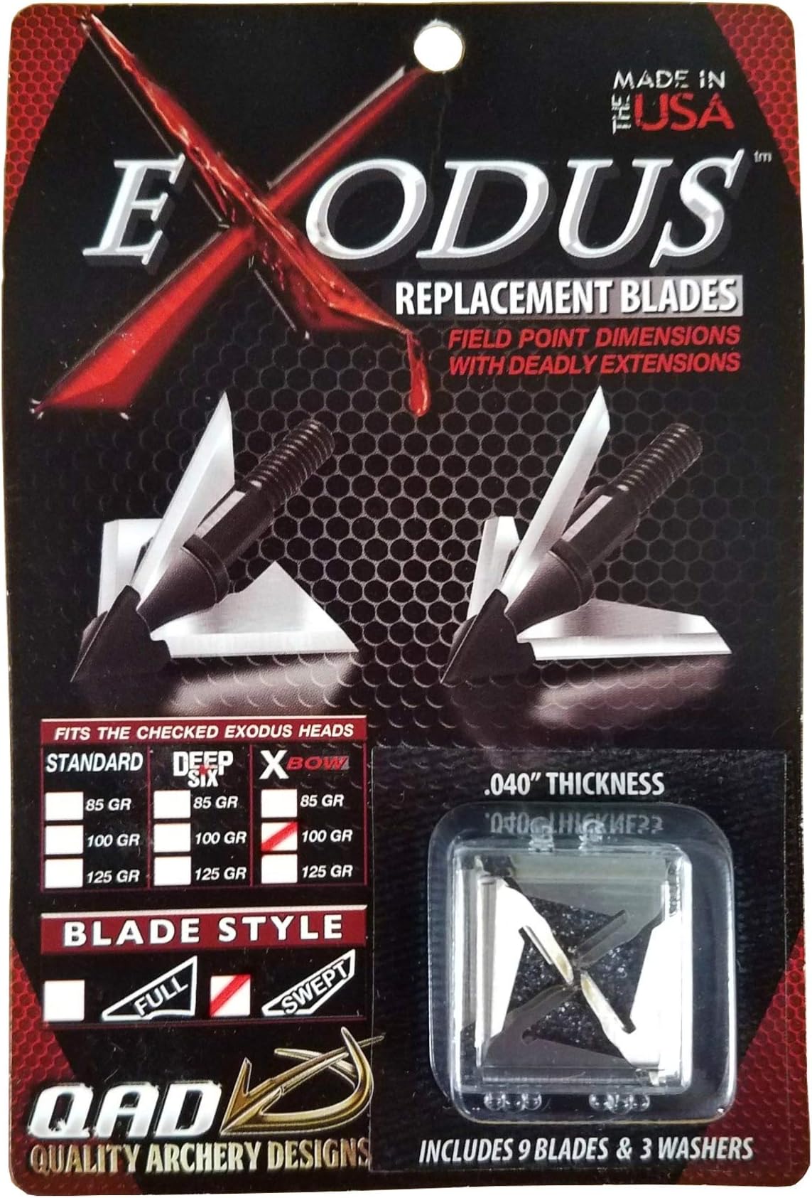 QAD INC Exodus Replacement Crossbow Swept Blade 100gr