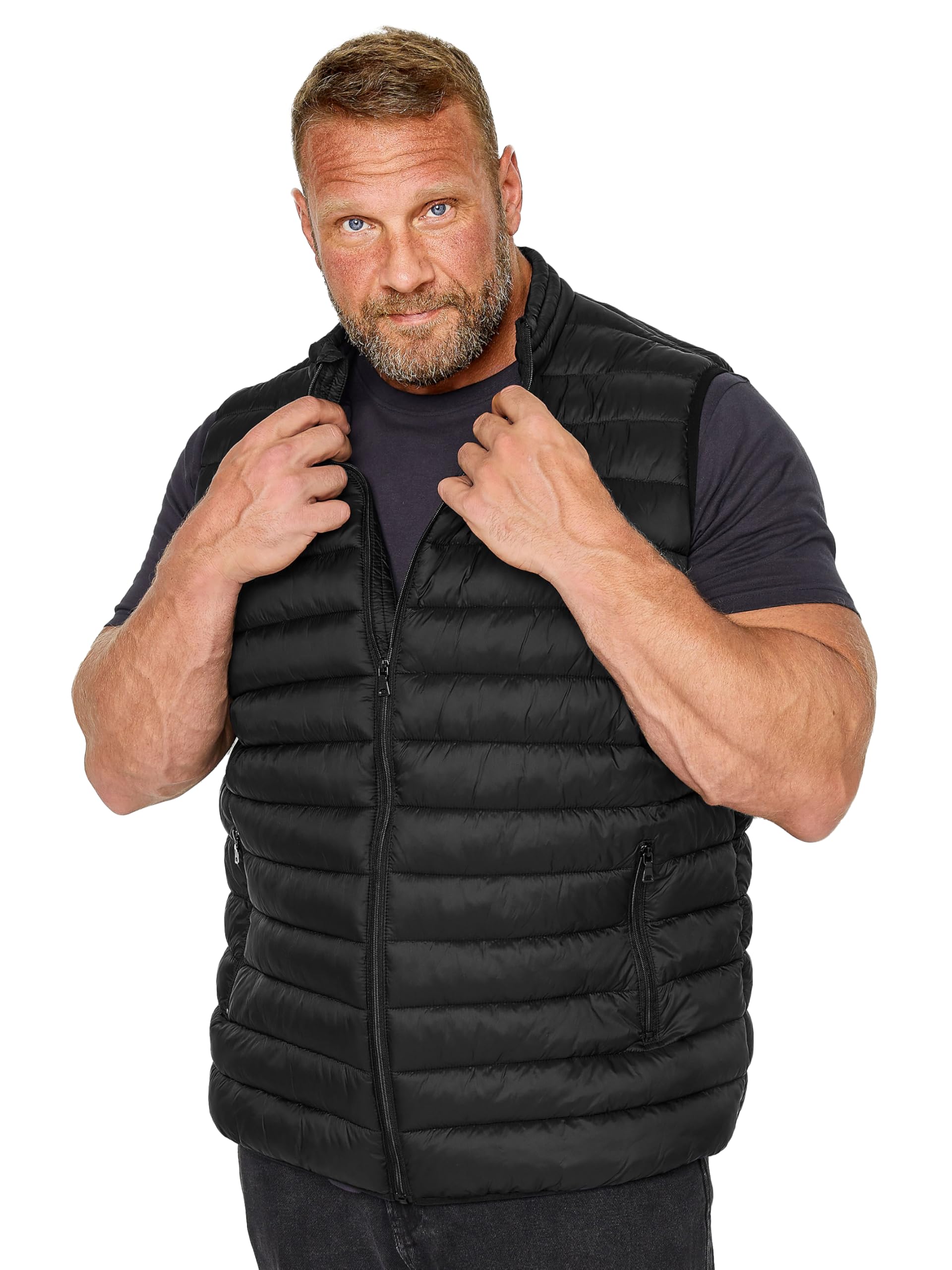 BadRhino Big & Tall Puffer Gilet - Men's - Plus Size Curve Black