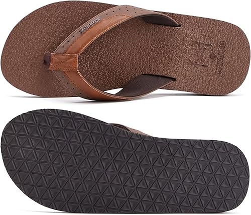 Miniatura 9 de KuaiLu - Sandalias de cuero para hombre, con soporte de arco cómodo, cojín para caminar, sandalias de almohadilla de yoga para interiores