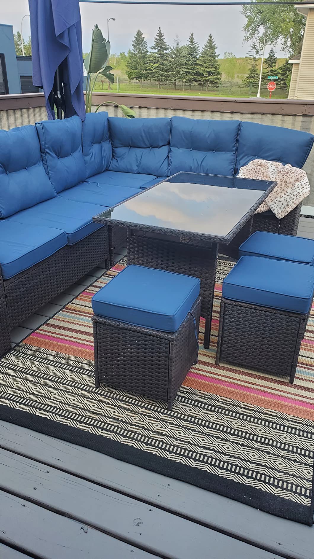 23/mo Finance Delnavik 7 Piece Patio Furniture Set, Wicker Sofa