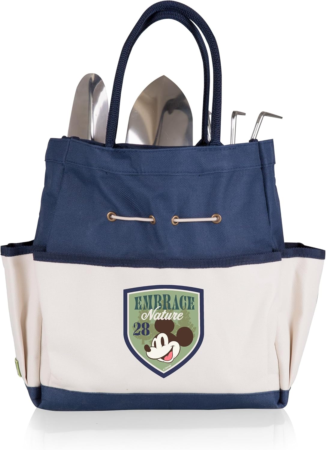 Picnic TIME Disney Mickey Mouse & Minnie Mouse Garden Bag with Tool Set, Garden Tool Organizer Bag, Gardening Tools Gifts for Women and Men, (Navy Blue with Beige Accents)